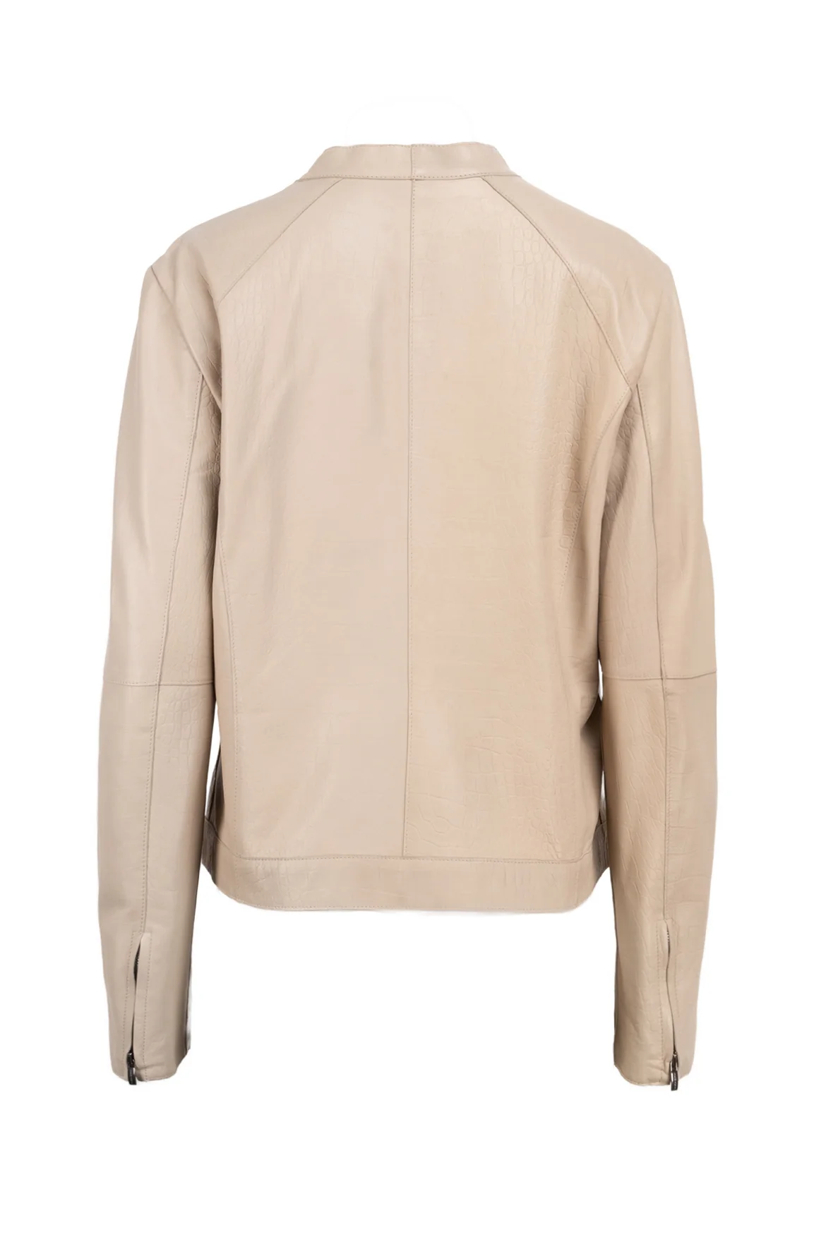 Armani Collezioni Size 14 Croc Embossed Lamb Leather Jacket - Image 2