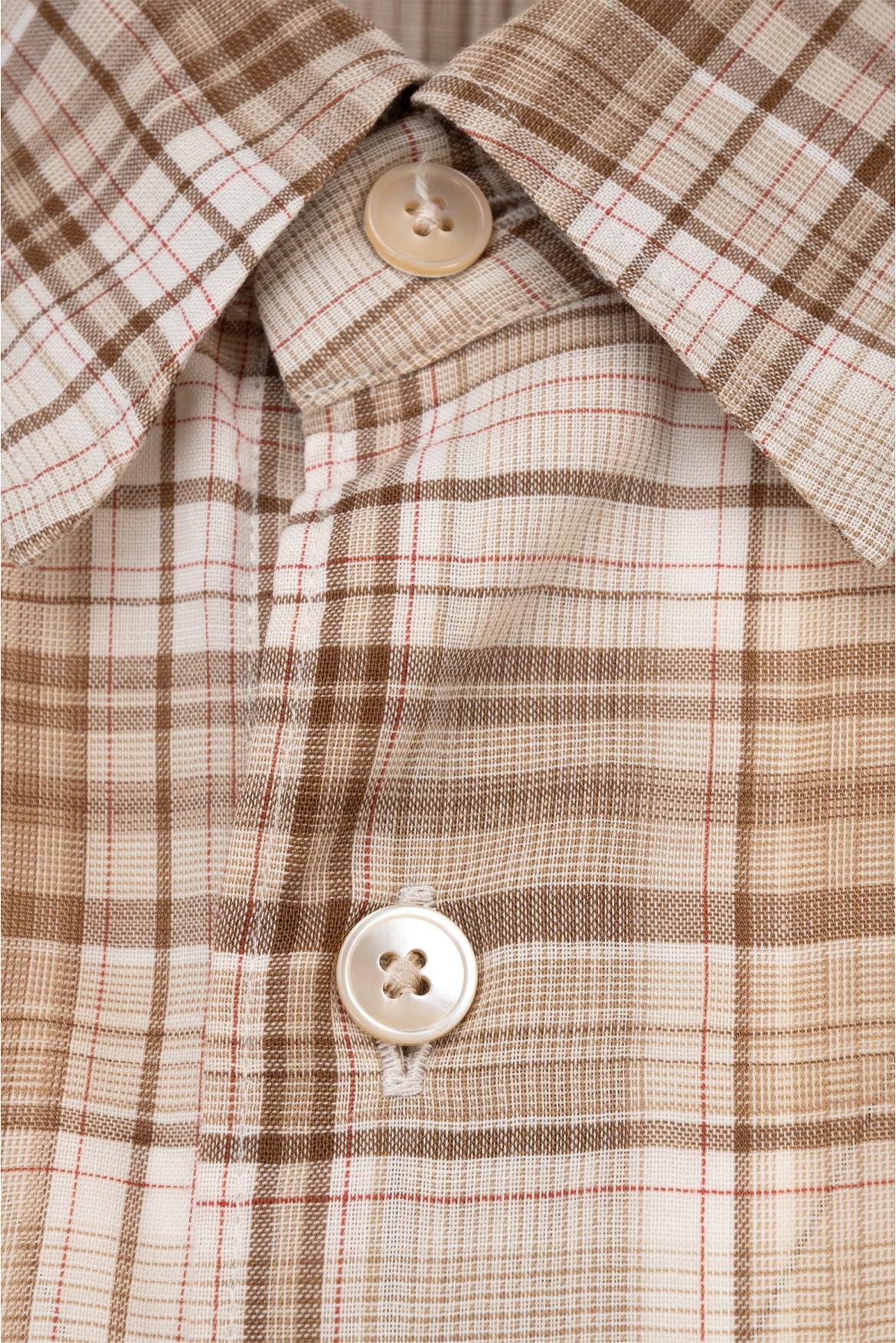 Auralee Size L Men's Check Print Ultra-Fine Wool Shirt Long Sleeve - Image 3