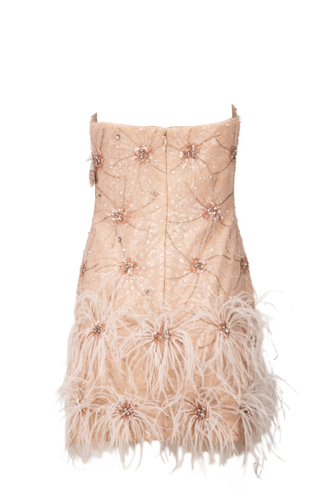 Badgley Mischka Size 6 Sequin & Feather Embellished Mini Dress - Image 2