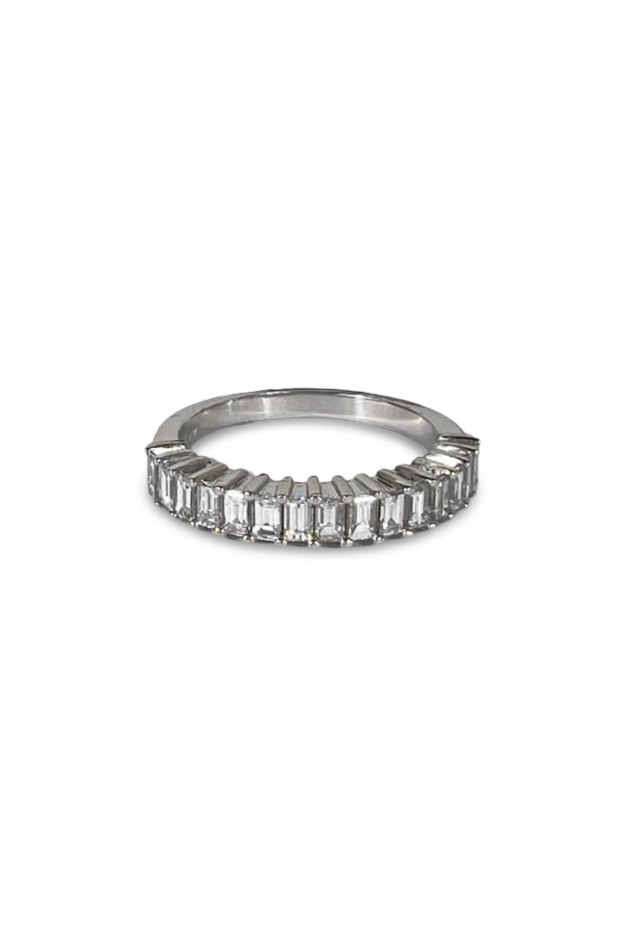 Baguette Half Eternity Band Size 7.75 Ring - Image 4