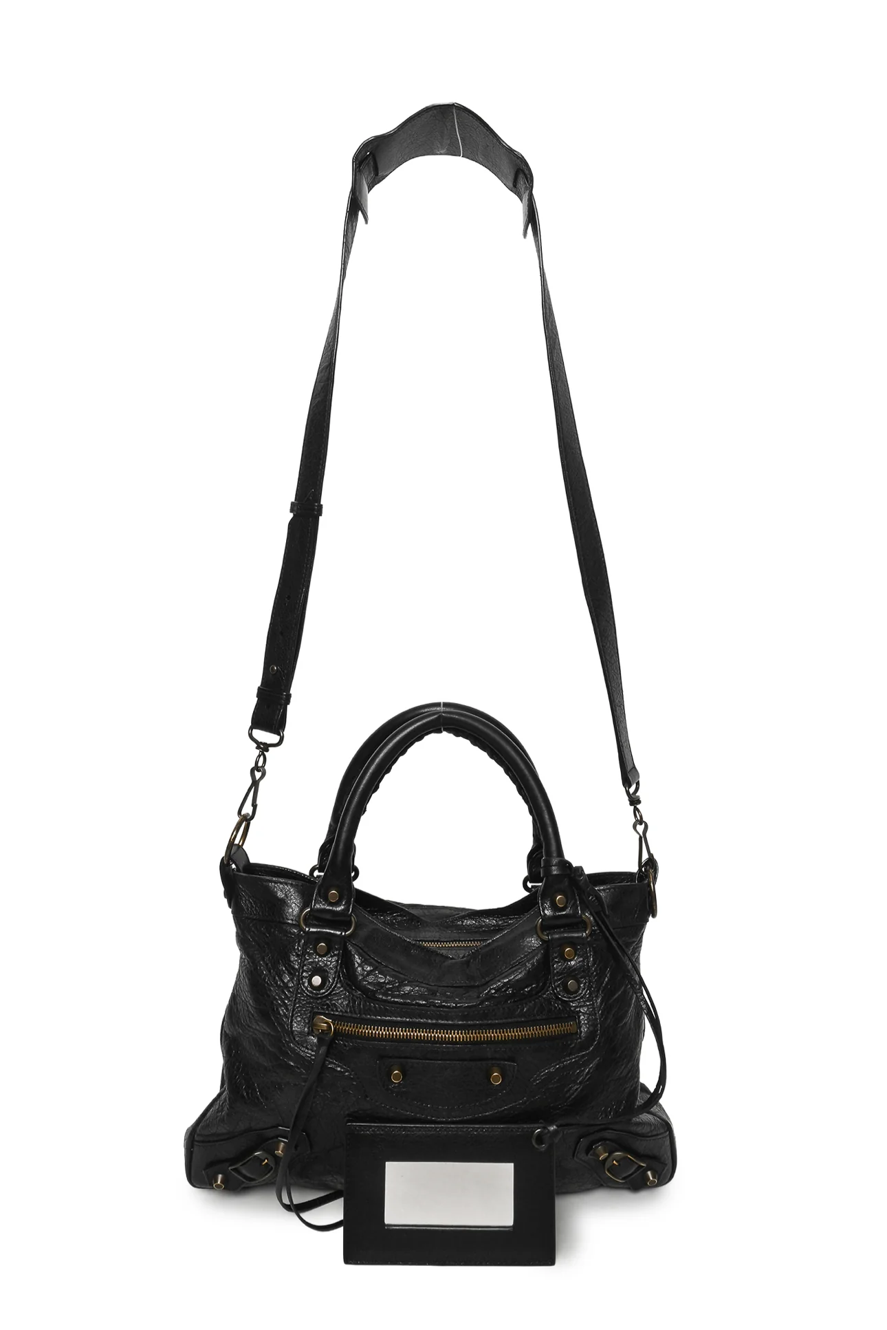 Balenciaga 2015 Agneau Aged Brass Classic Hardware 2Way Town Shoulder Bag - Image 5