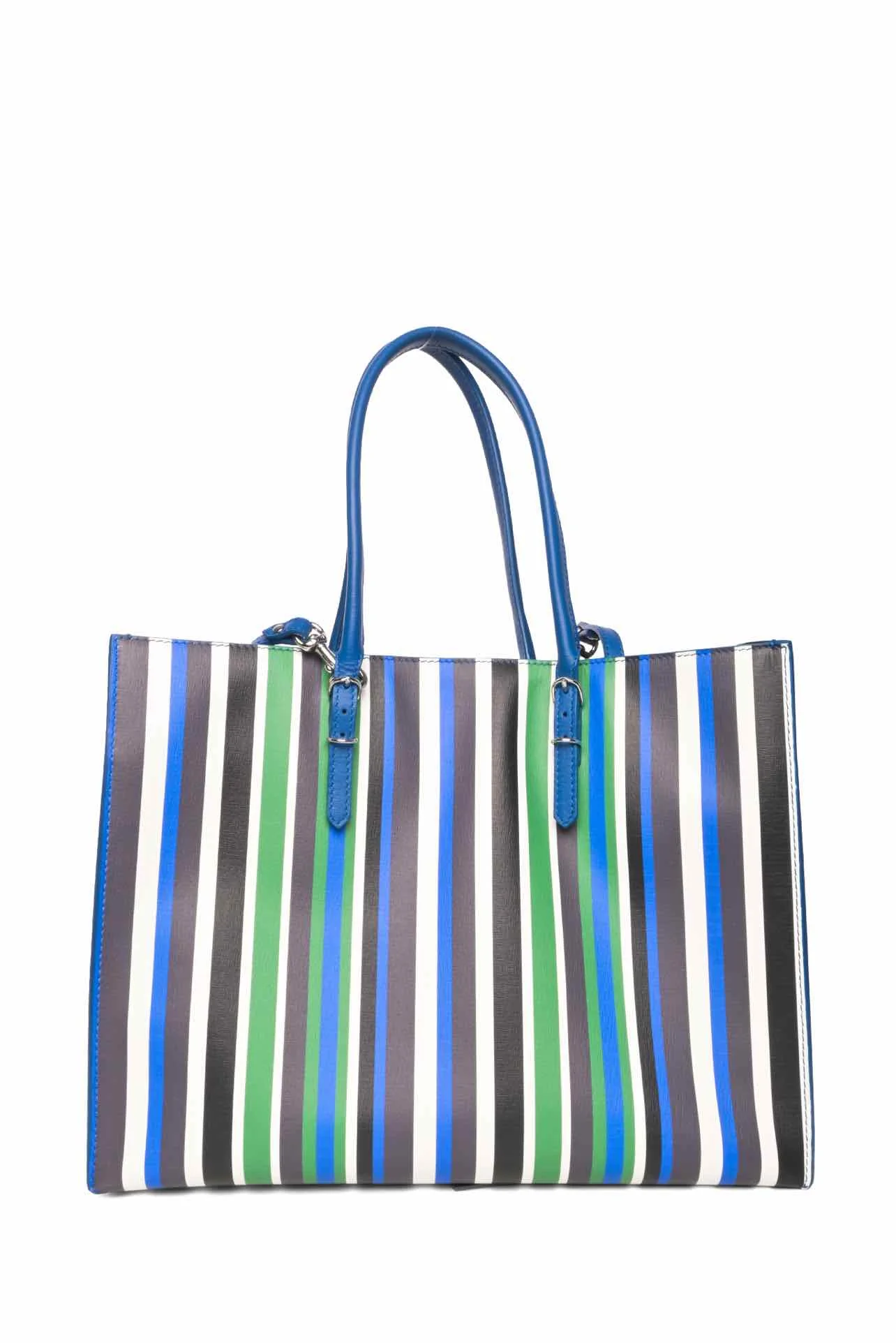 Balenciaga 2017 Striped Papier B4 Zip Around Tote - Image 3