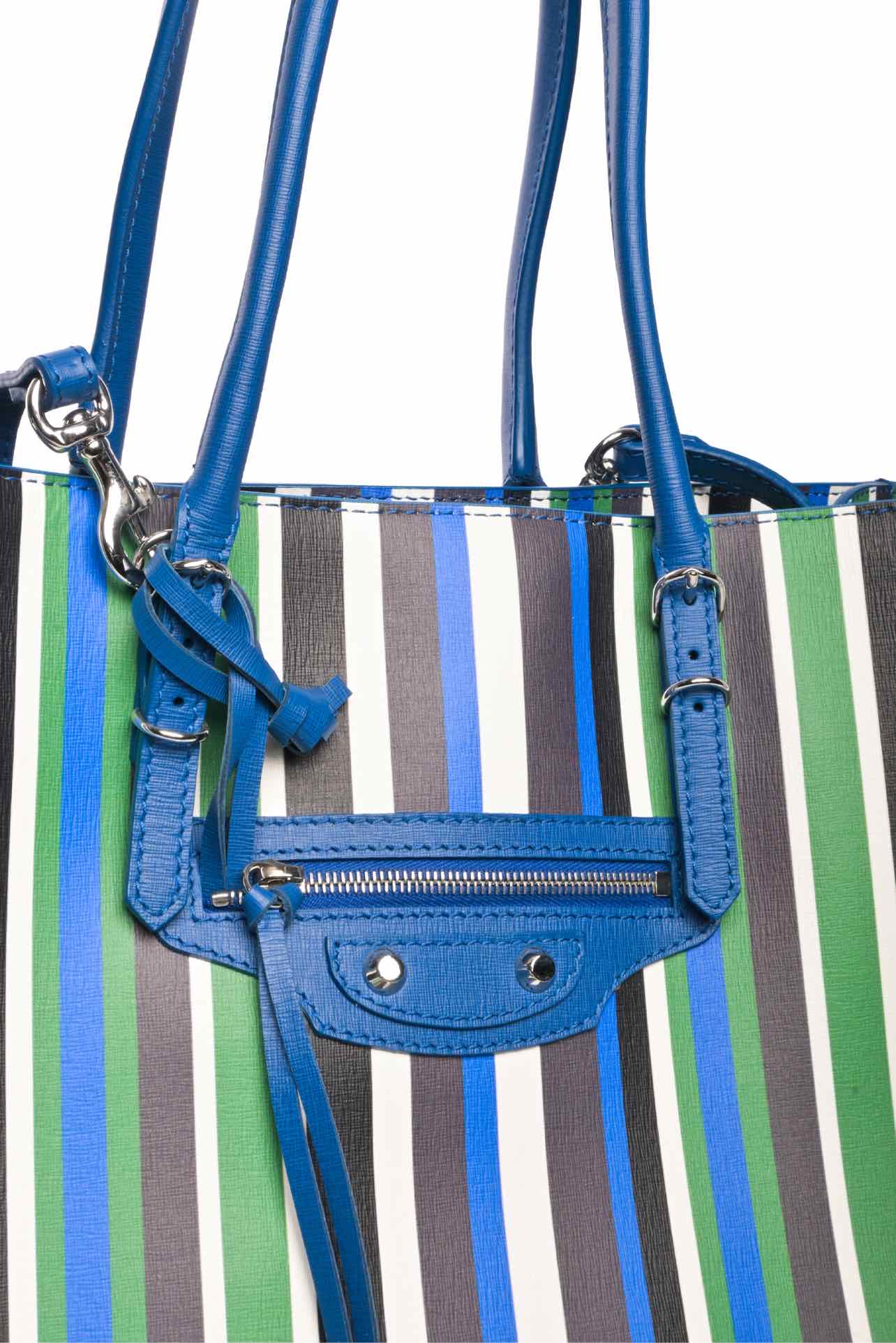 Balenciaga 2017 Striped Papier B4 Zip Around Tote - Image 5