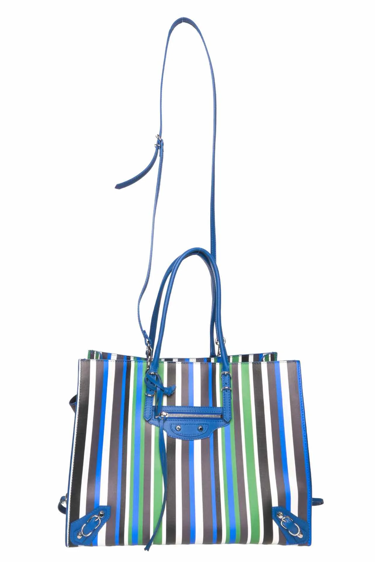 Balenciaga 2017 Striped Papier B4 Zip Around Tote - Image 6