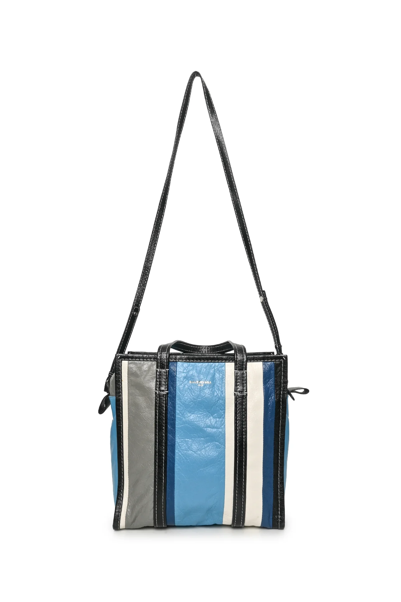 Balenciaga F/W 2017 Striped Lambskin Small Bazar Shopper Tote - Image 5