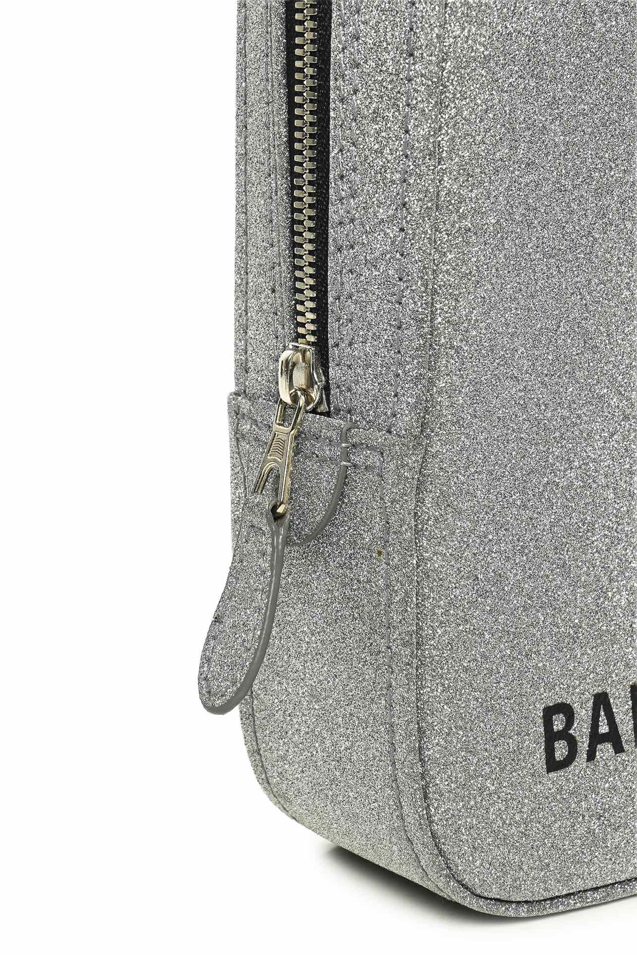 Balenciaga F/W 2018 Logo Glitter Triangle Clutch - Image 4