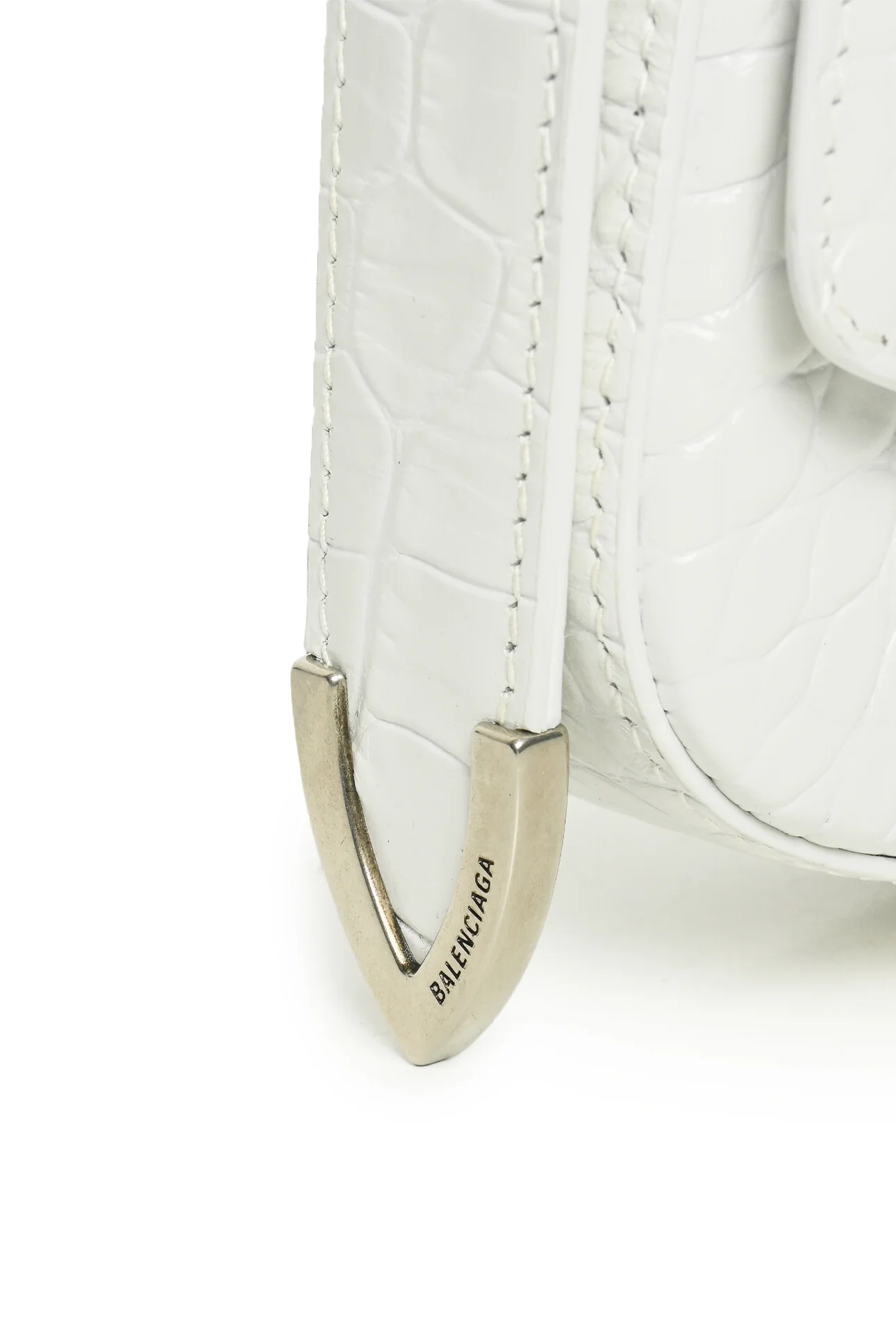Balenciaga F/W 2020 Croc Embossed Leather Ghost Sling Shoulder Bag - Image 5