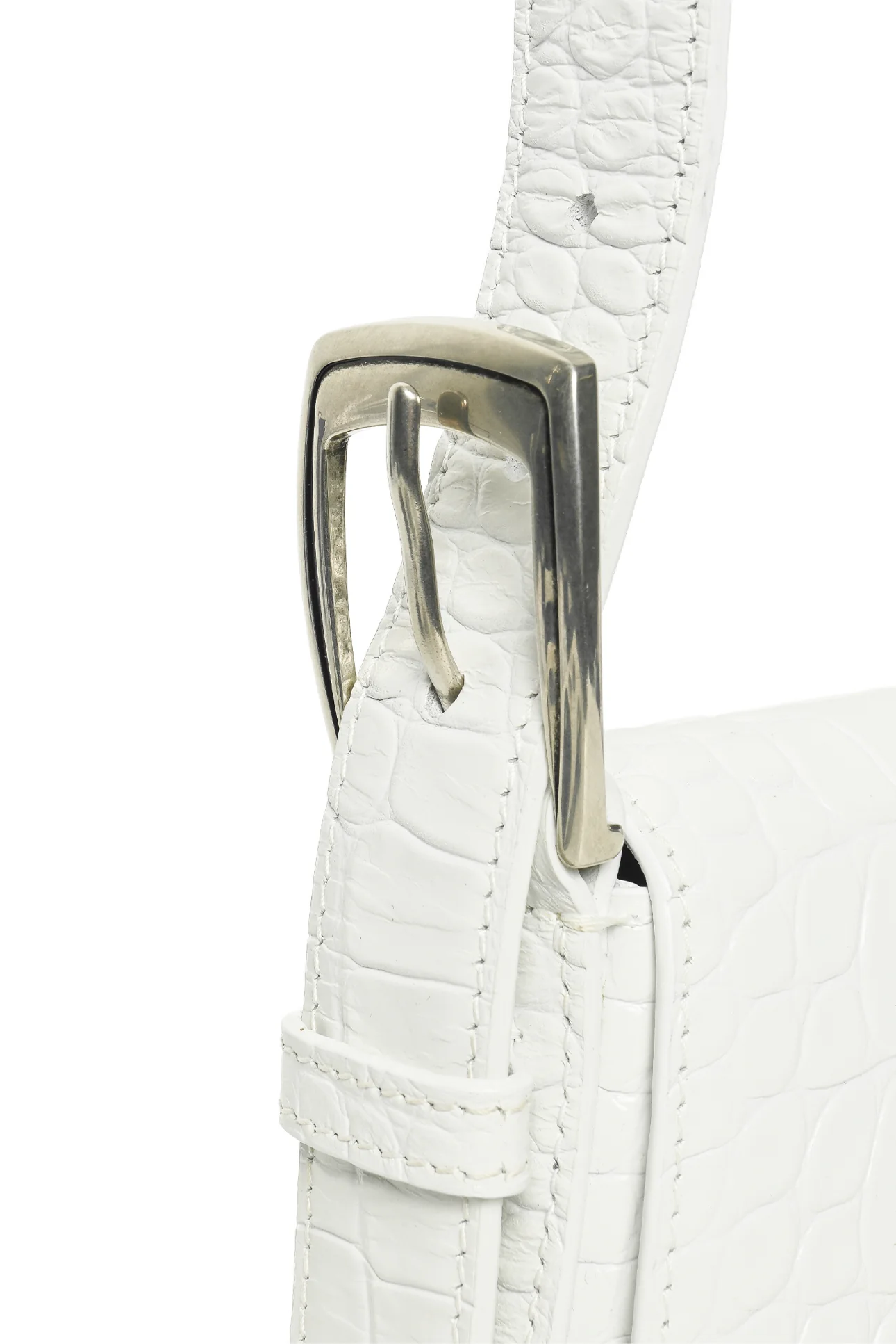 Balenciaga F/W 2020 Croc Embossed Leather Ghost Sling Shoulder Bag - Image 6