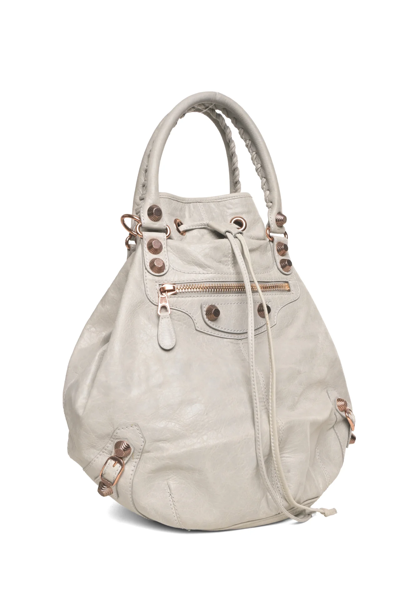 Balenciaga Leather Giant Silver PomPon Bag - Image 2