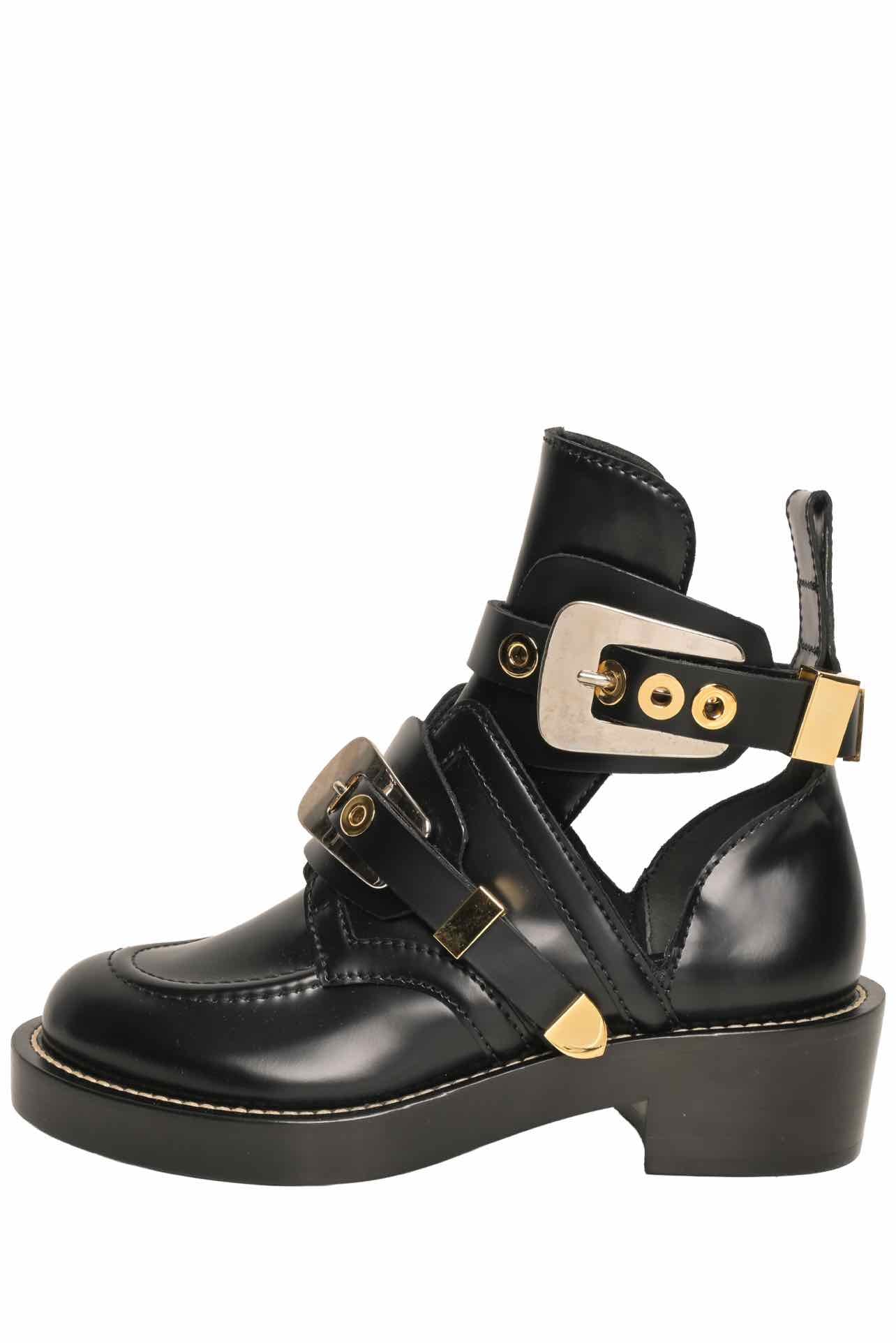 Balenciaga Size 35 Leather Ceinture Ankle Boots - Image 3