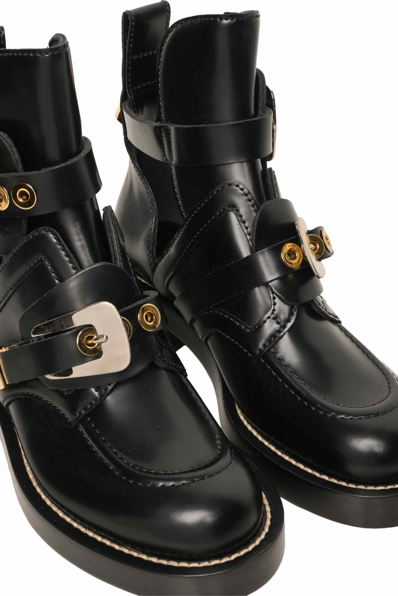 Balenciaga Size 35 Leather Ceinture Ankle Boots - Image 4