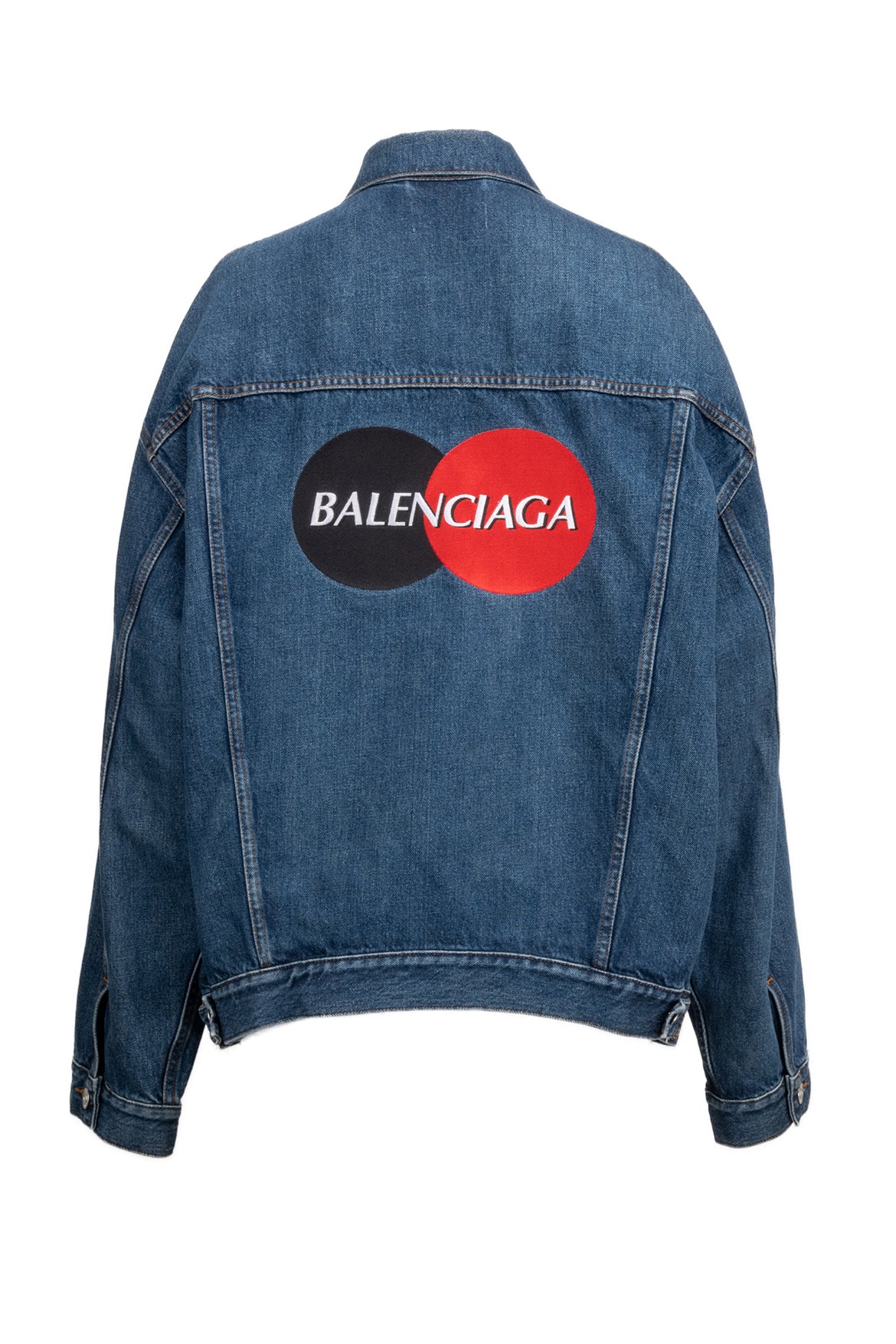 Balenciaga Size 36 Unisex Embroidered Credit Card Logo Denim Jacket - Image 2