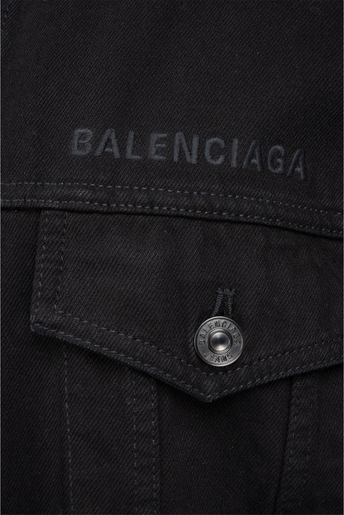 Balenciaga Size 44 Men's Gym Wear Embroidered Denim Jacket - Image 3
