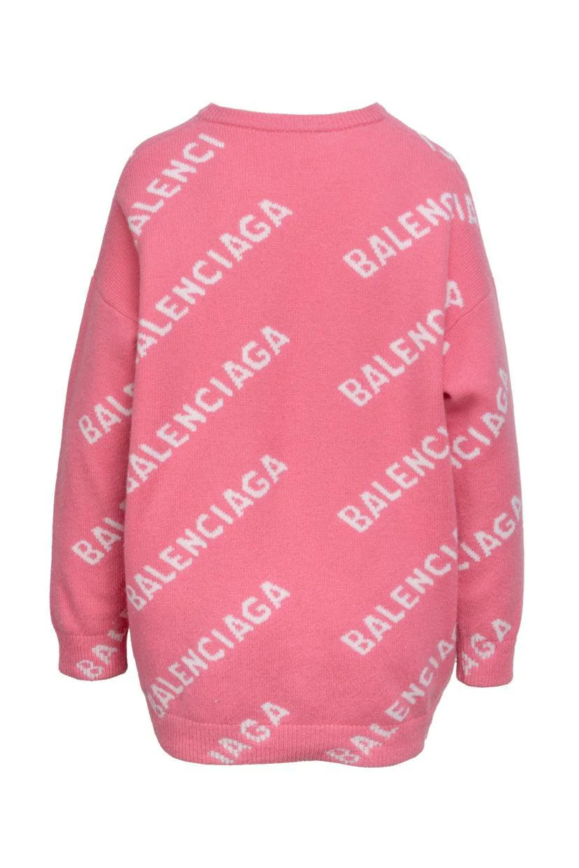 Balenciaga Size L 2020 Allover Logo Sweater - Image 2