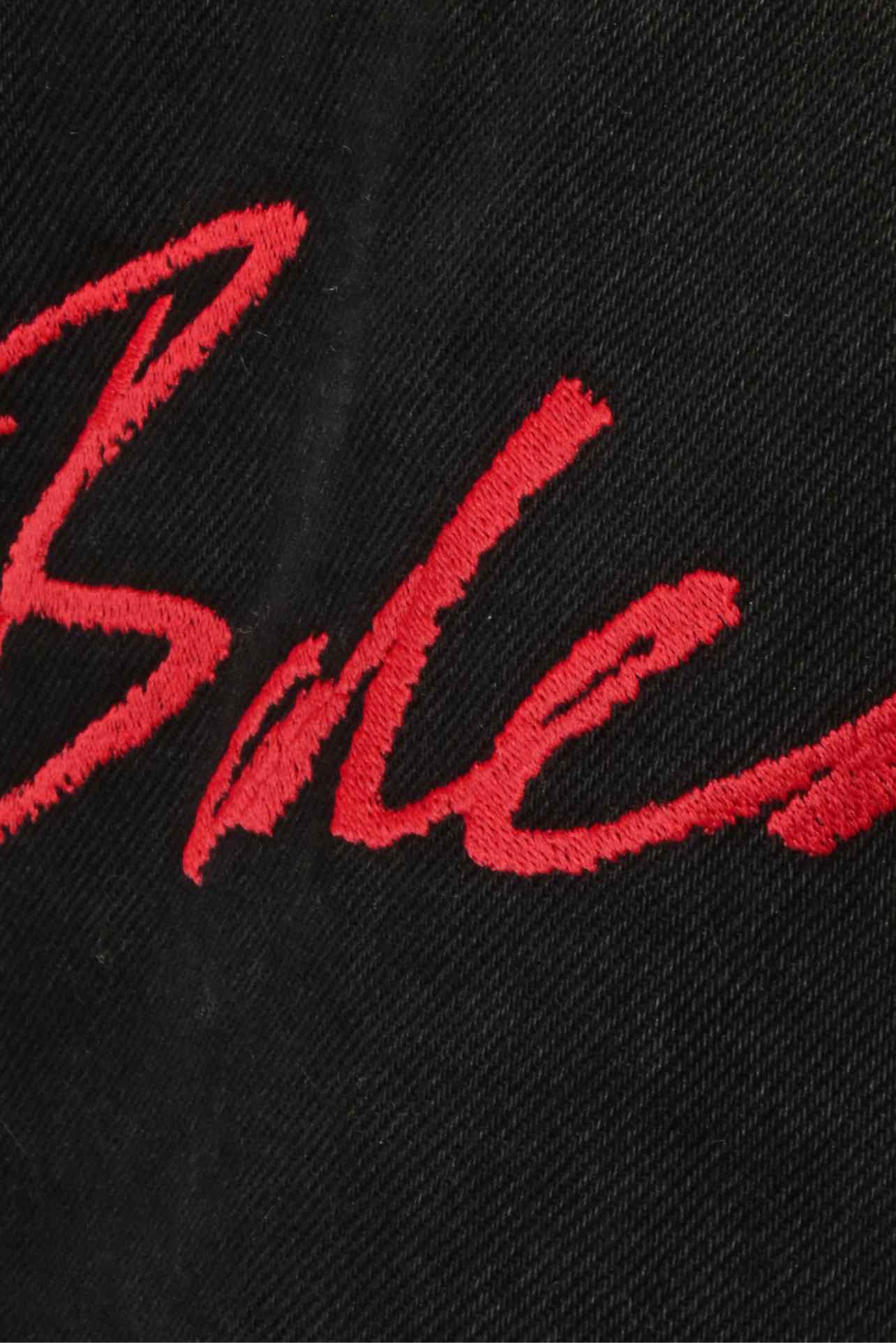 Balenciaga Size S 2019 Oversized Distressed Embroidered Logo Denim Jacket - Image 4