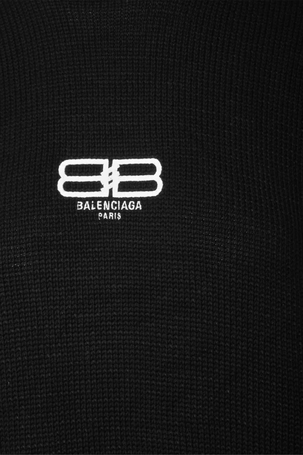 Balenciaga Size S 2022 BB Paris Icon Oversized Knit Sweater - Image 3