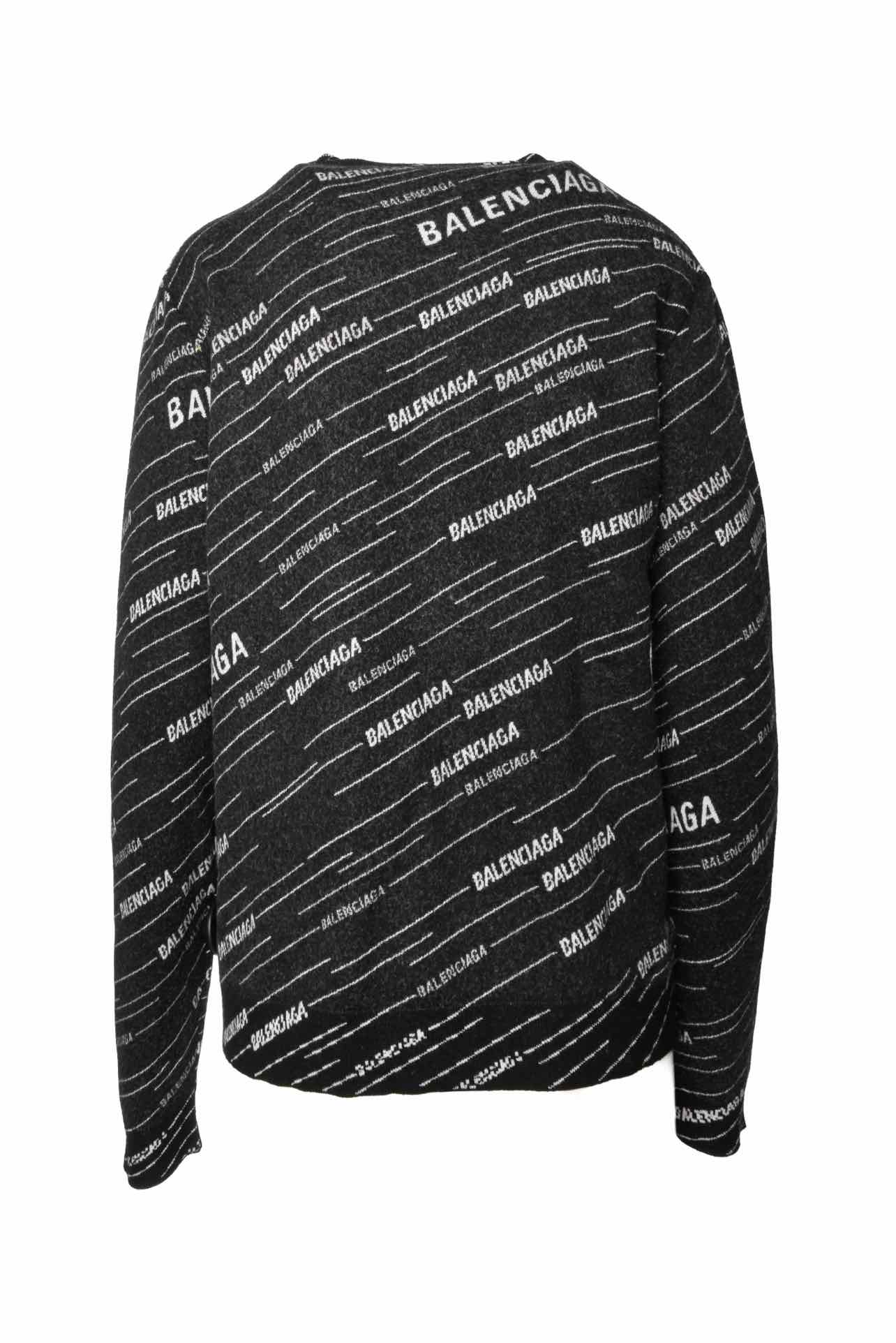 Balenciaga Size XS 2018 Allover Logo Knit Crewneck Sweater - Image 2