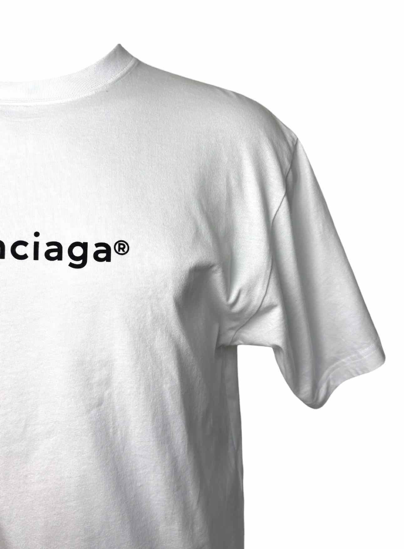 Balenciaga Size XS Oversized Cotton Logo T-Shirt - Image 3