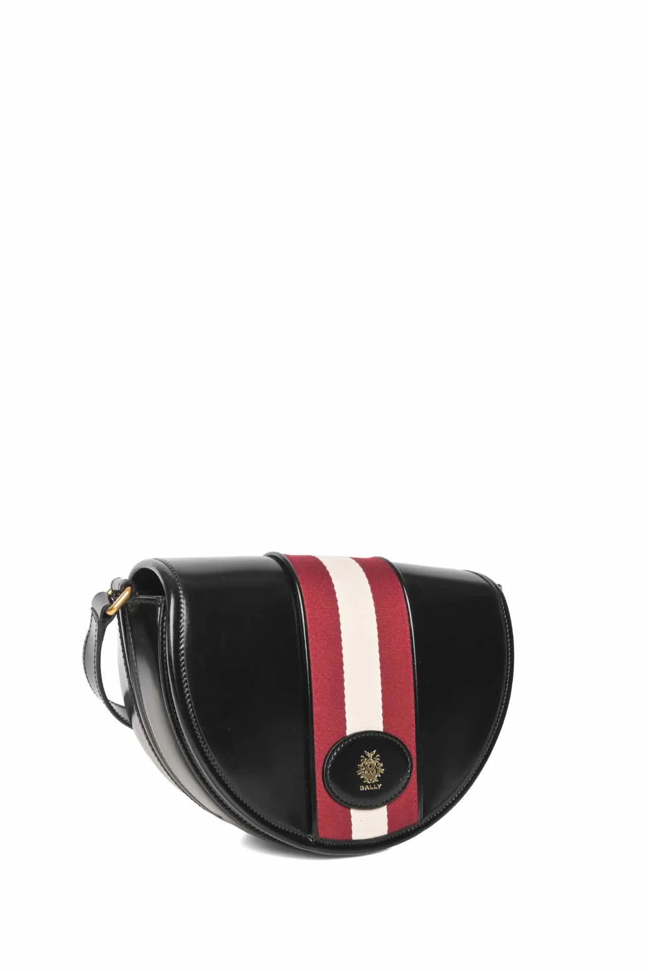 Bally Beckett Webbing Trimmed Glossed Leather Crossbody - Image 2