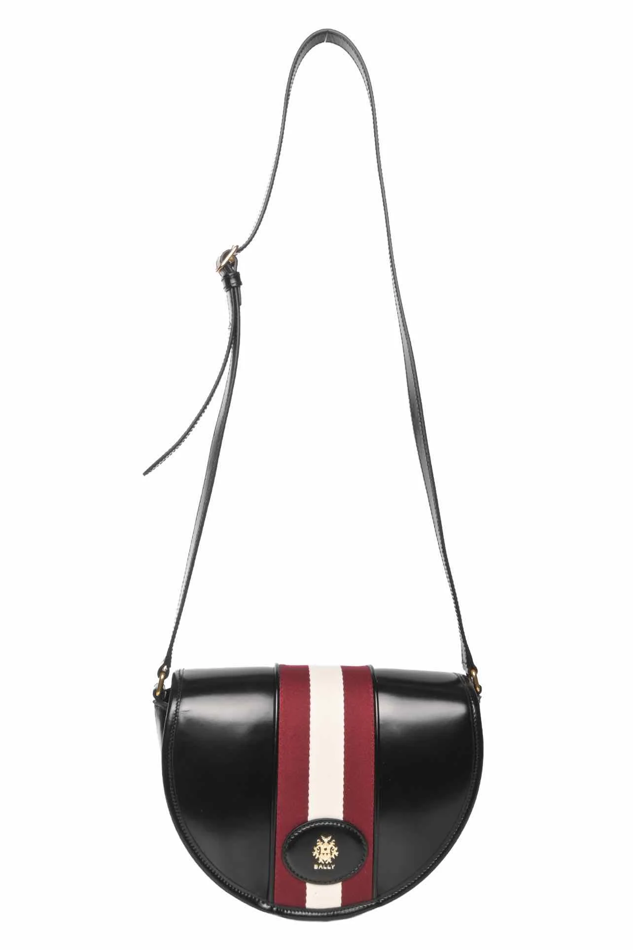 Bally Beckett Webbing Trimmed Glossed Leather Crossbody - Image 5