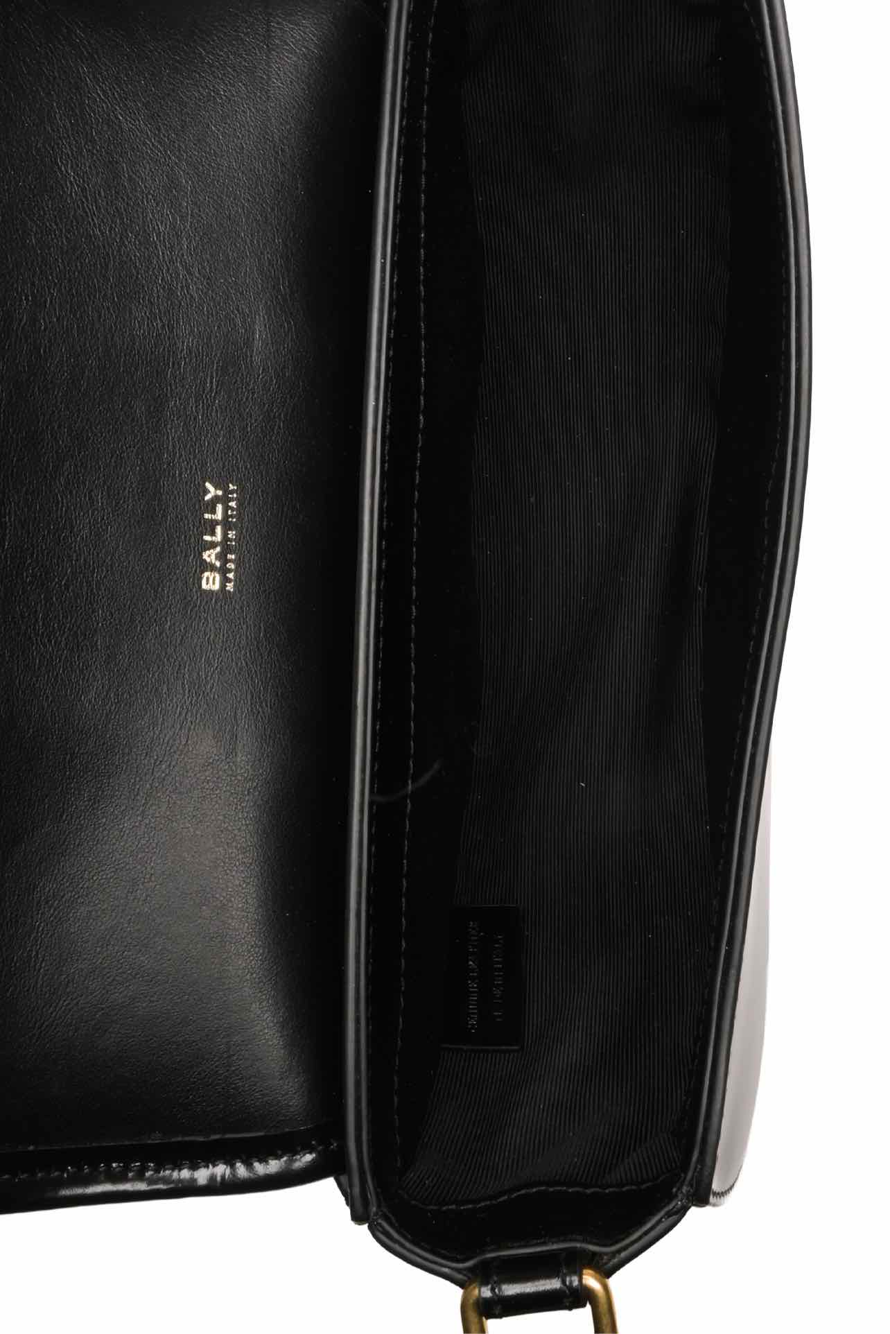 Bally Beckett Webbing Trimmed Glossed Leather Crossbody - Image 6