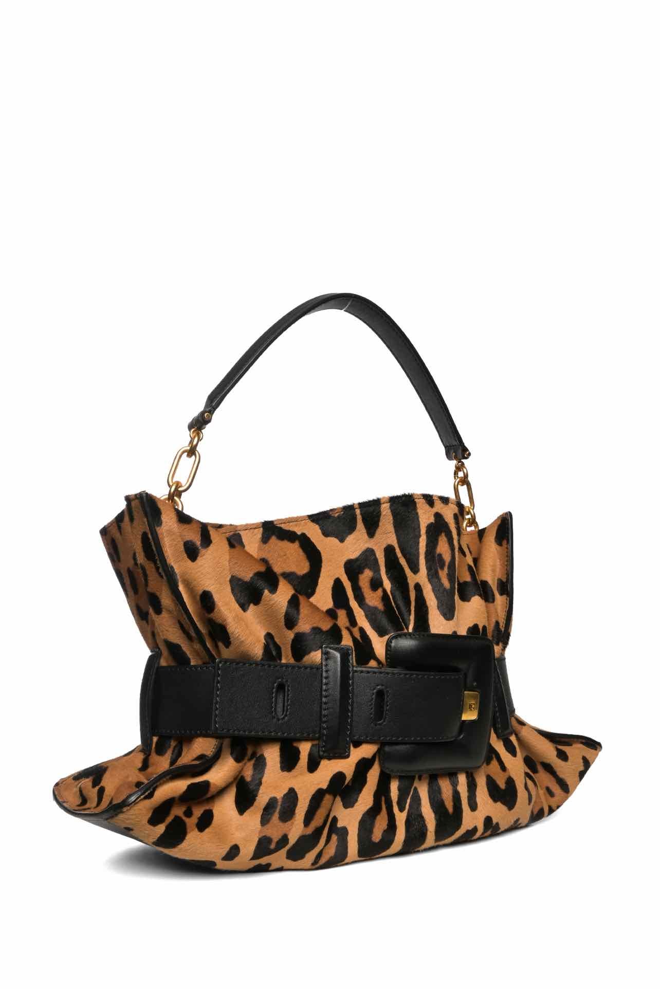 Balmain Anthem Medium Ponyskin-Style Leopard Shoulder Bag - Image 2