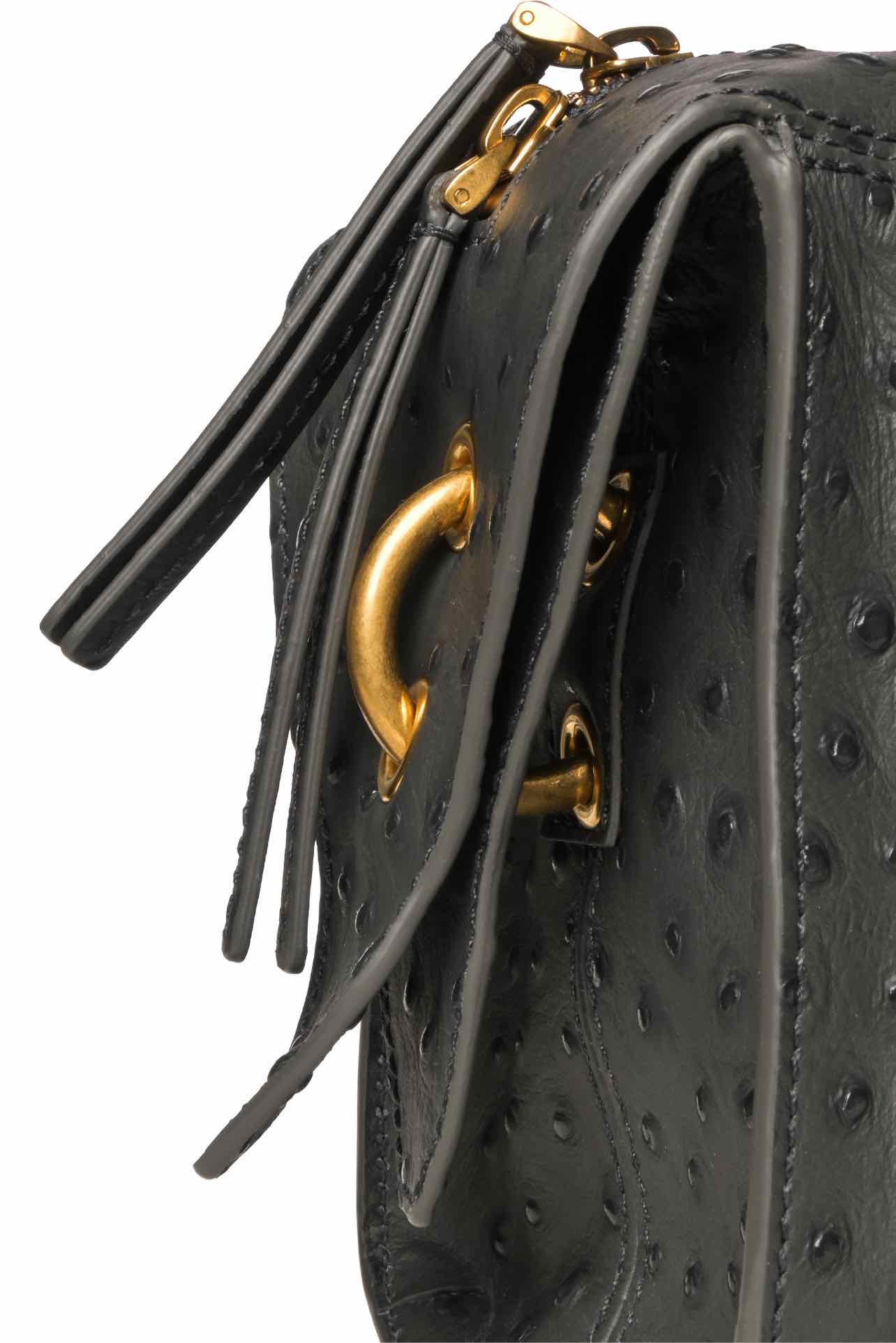 Balmain Pulse Ostrich-Effect Leather Shoulder Bag - Image 5