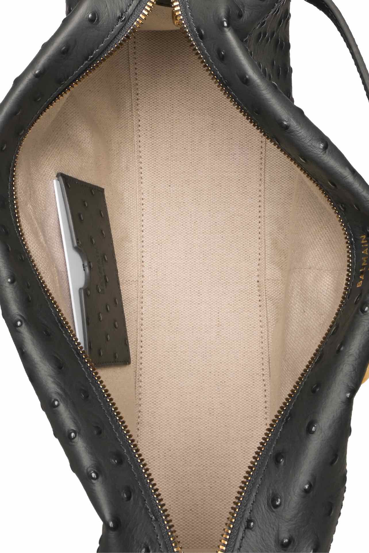 Balmain Pulse Ostrich-Effect Leather Shoulder Bag - Image 9