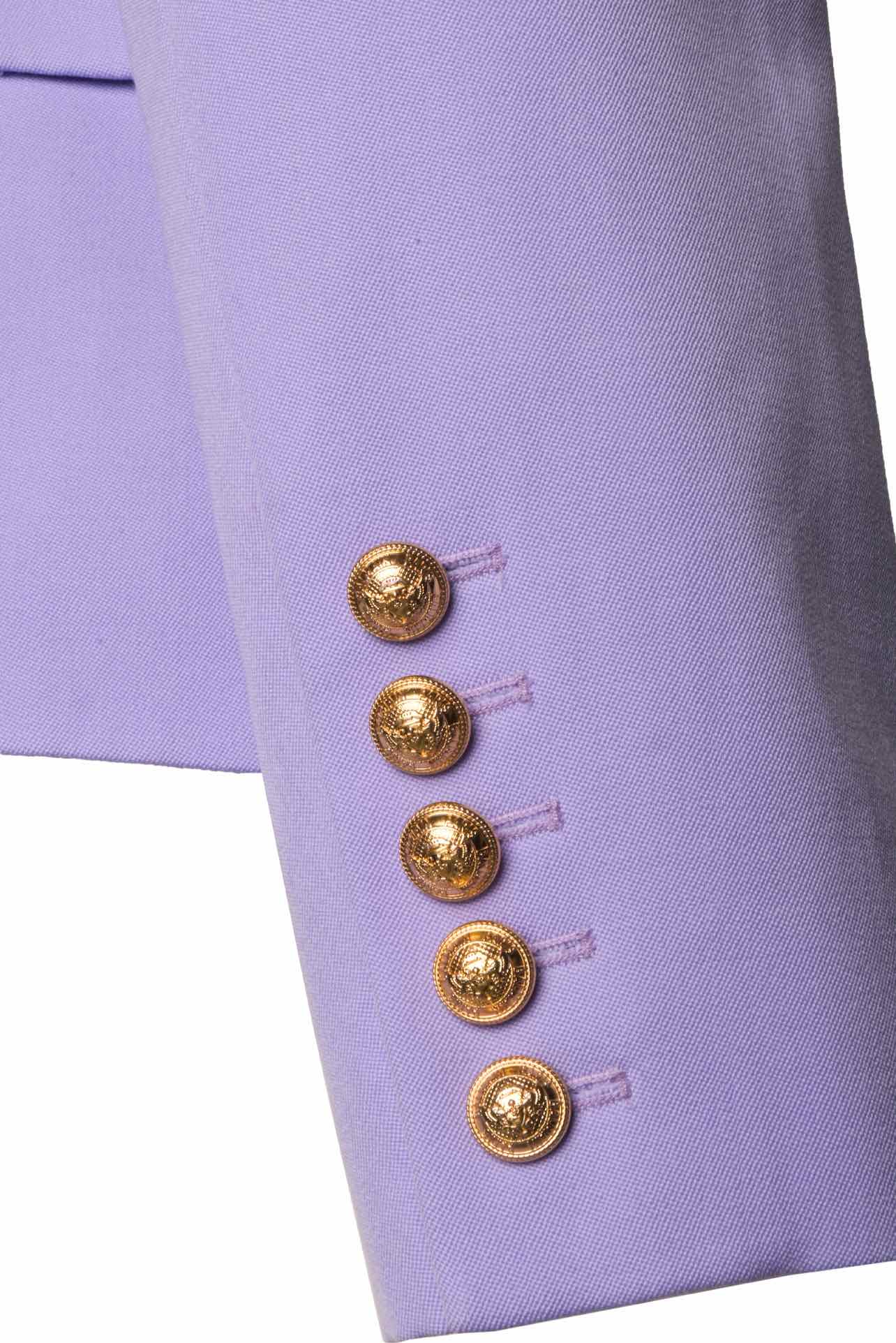 Balmain Size 12 Wool Double-Breasted Blazer - Image 4