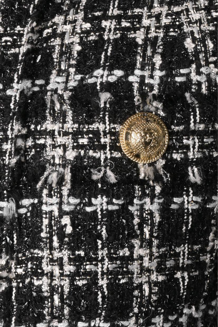 Balmain Size 34 Lurex Tweed Cropped Jacket - Image 3