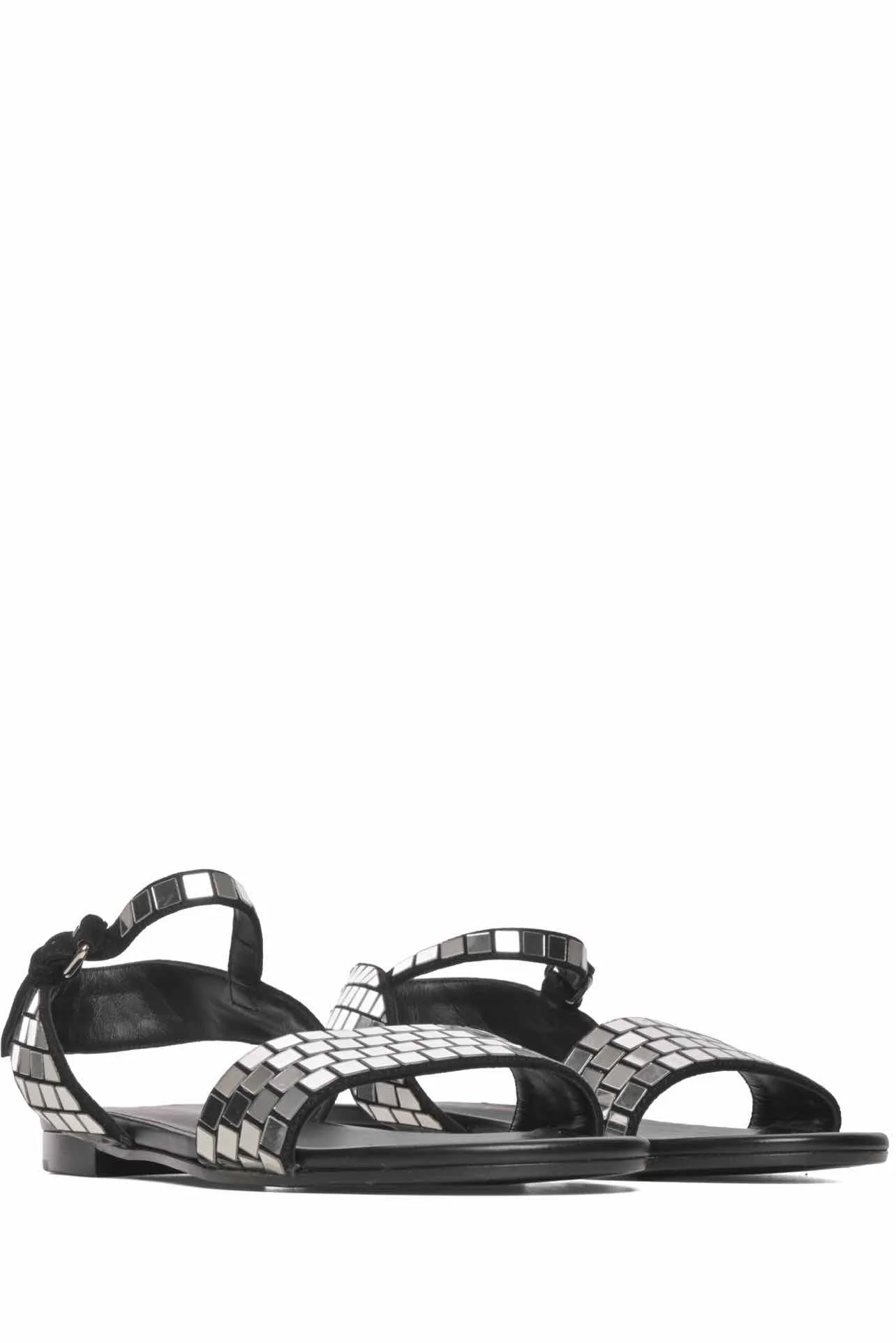 Balmain Size 35.5 Leather Ankle Strap Embellished Sandals - Image 2
