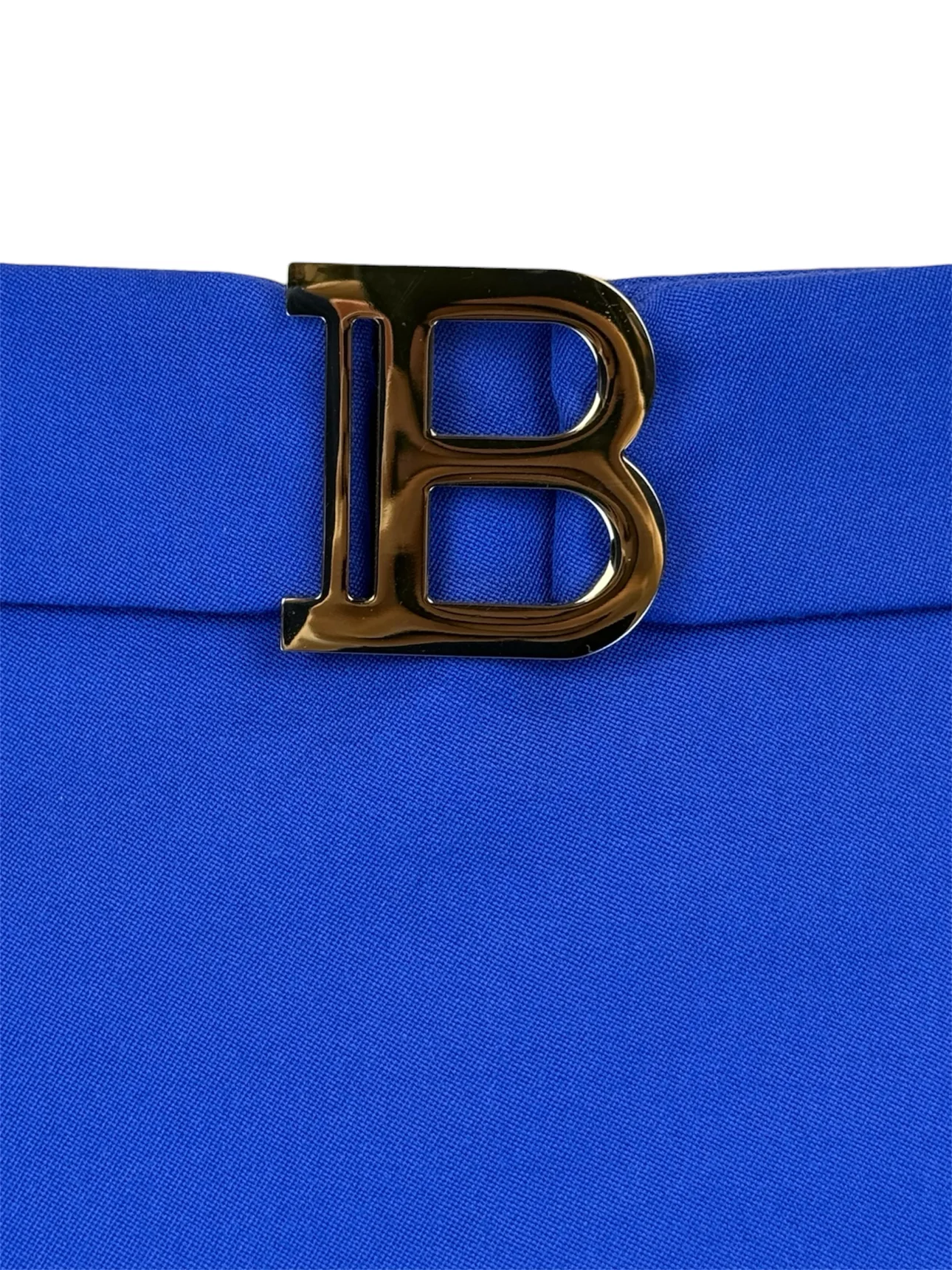 Balmain Size 36 B Logo Wrap Effect Wool Mini Skirt - Image 3