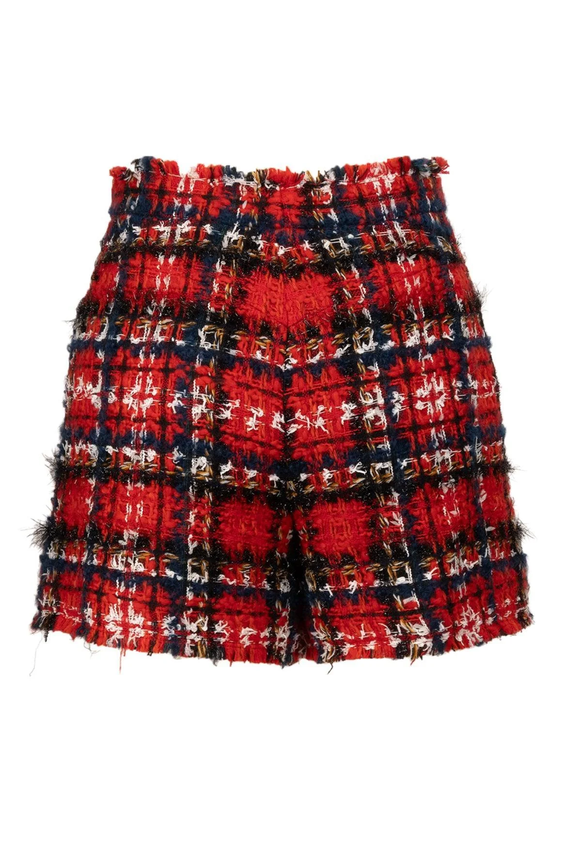Balmain Size 36 Frayed Check Tweed Shorts - Image 2