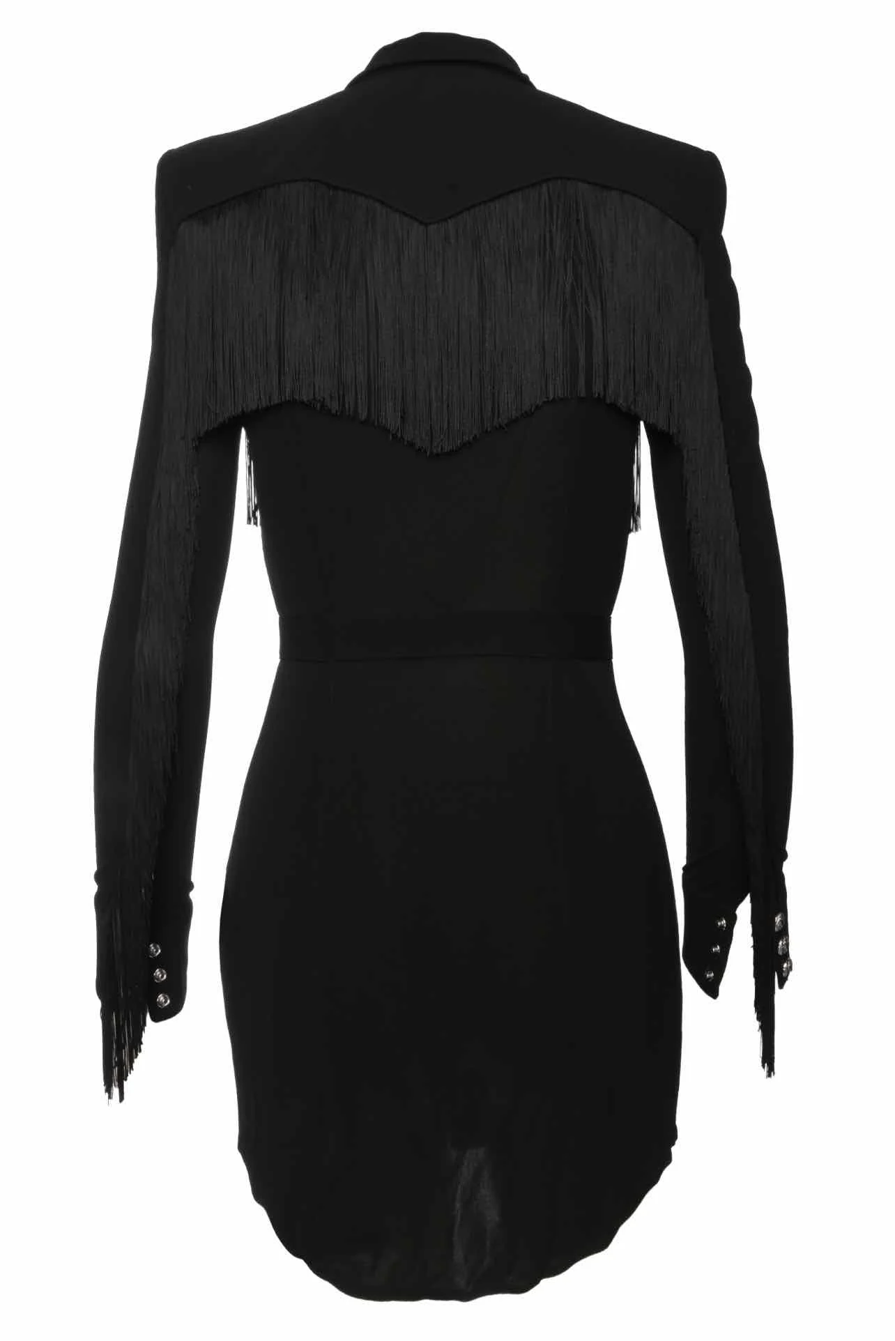 Balmain Size 36 Fringe Trim Button Up Dress - Image 2