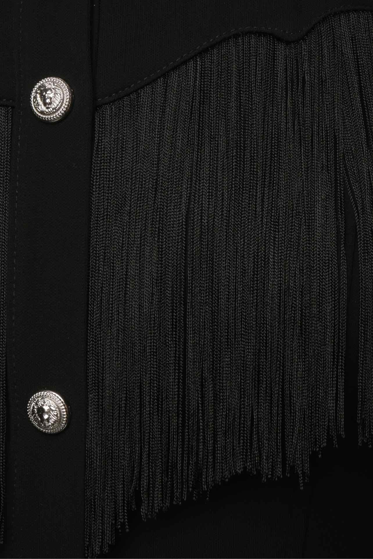 Balmain Size 36 Fringe Trim Button Up Dress - Image 3