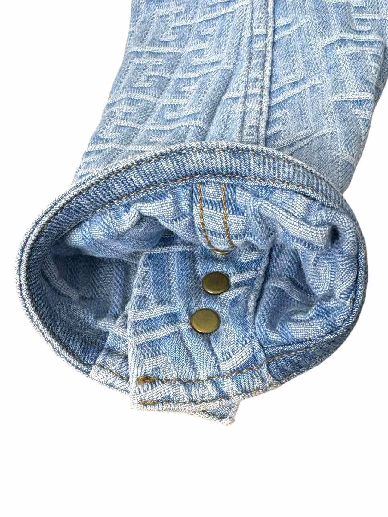 Balmain Size 36 Patterned Denim Blazer - Image 4