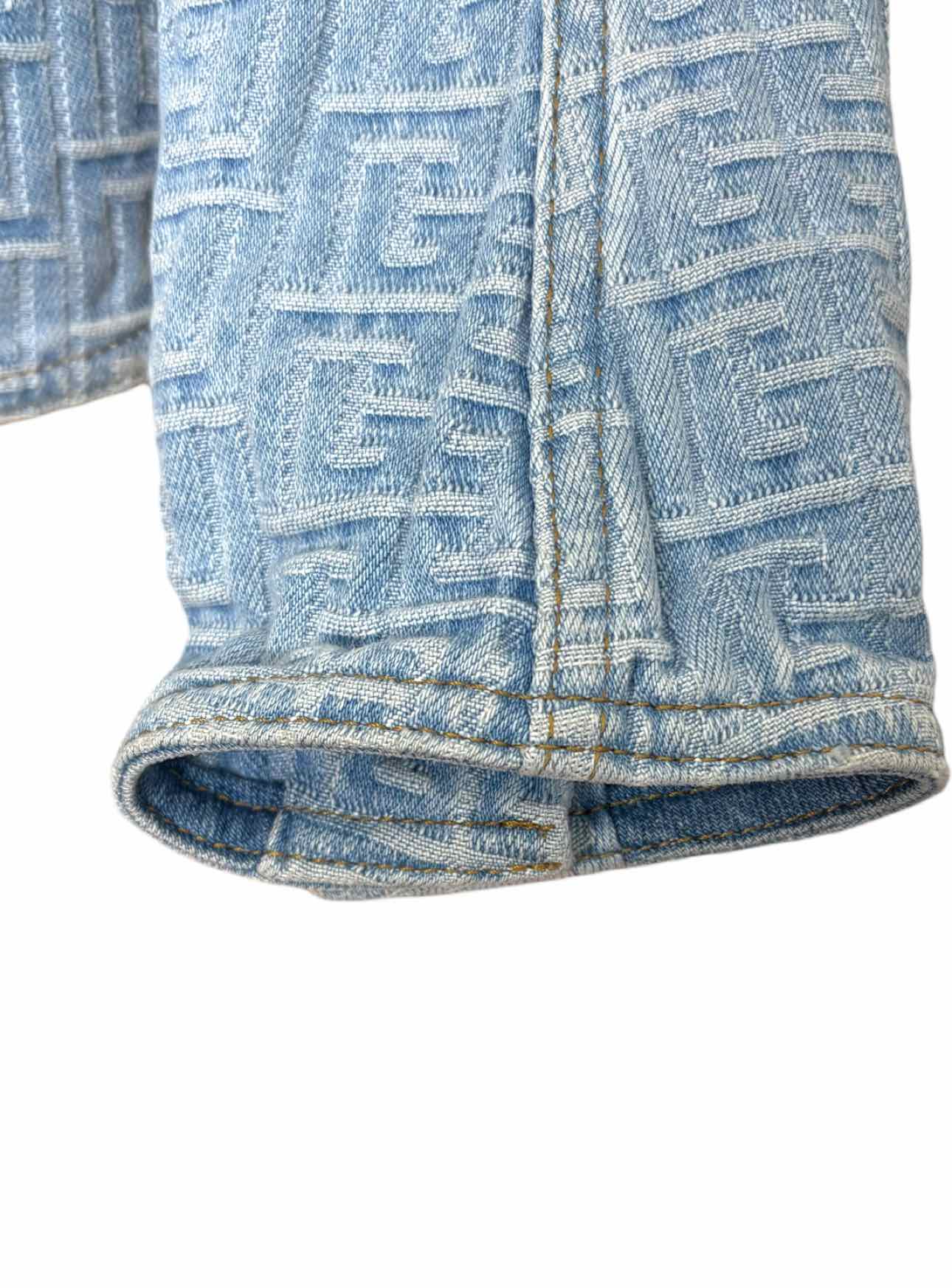Balmain Size 36 Patterned Denim Blazer - Image 5