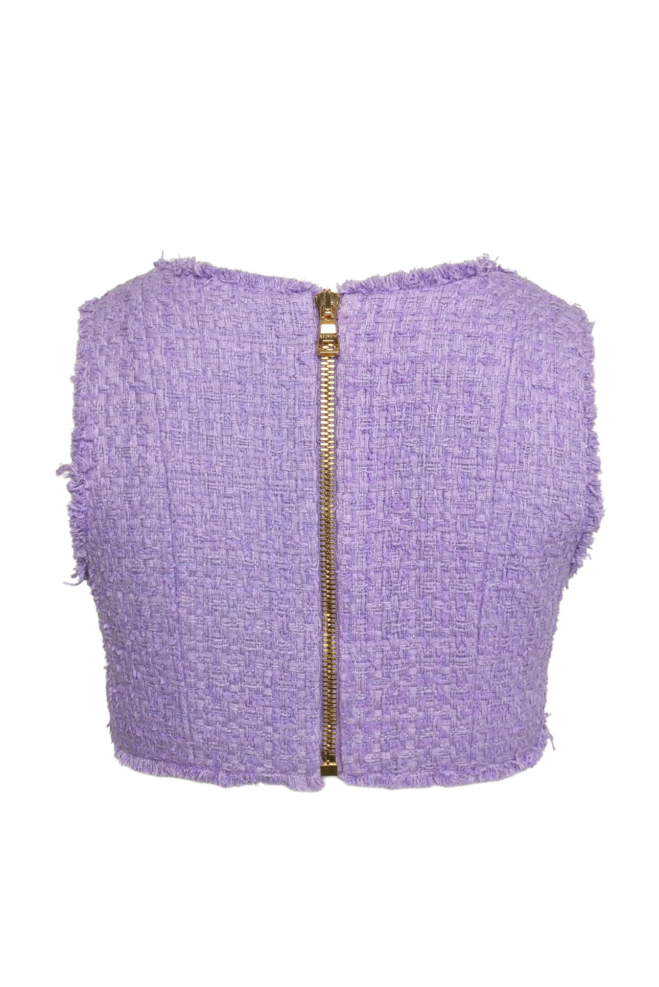 Balmain Size 36 Tweed Crop Tank Top - Image 2