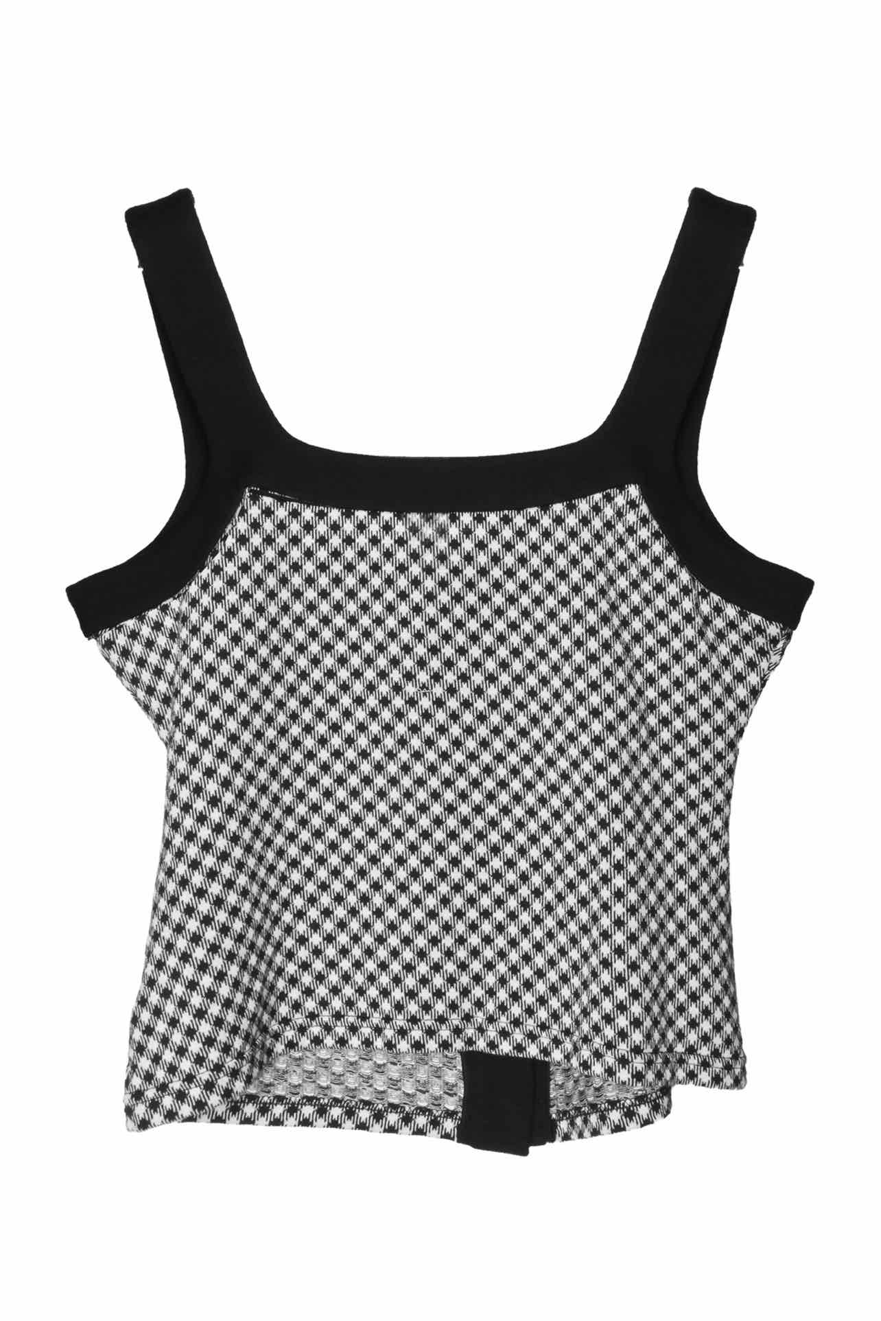 Balmain Size 38 Houndstooth Button Front Tank Top - Image 2