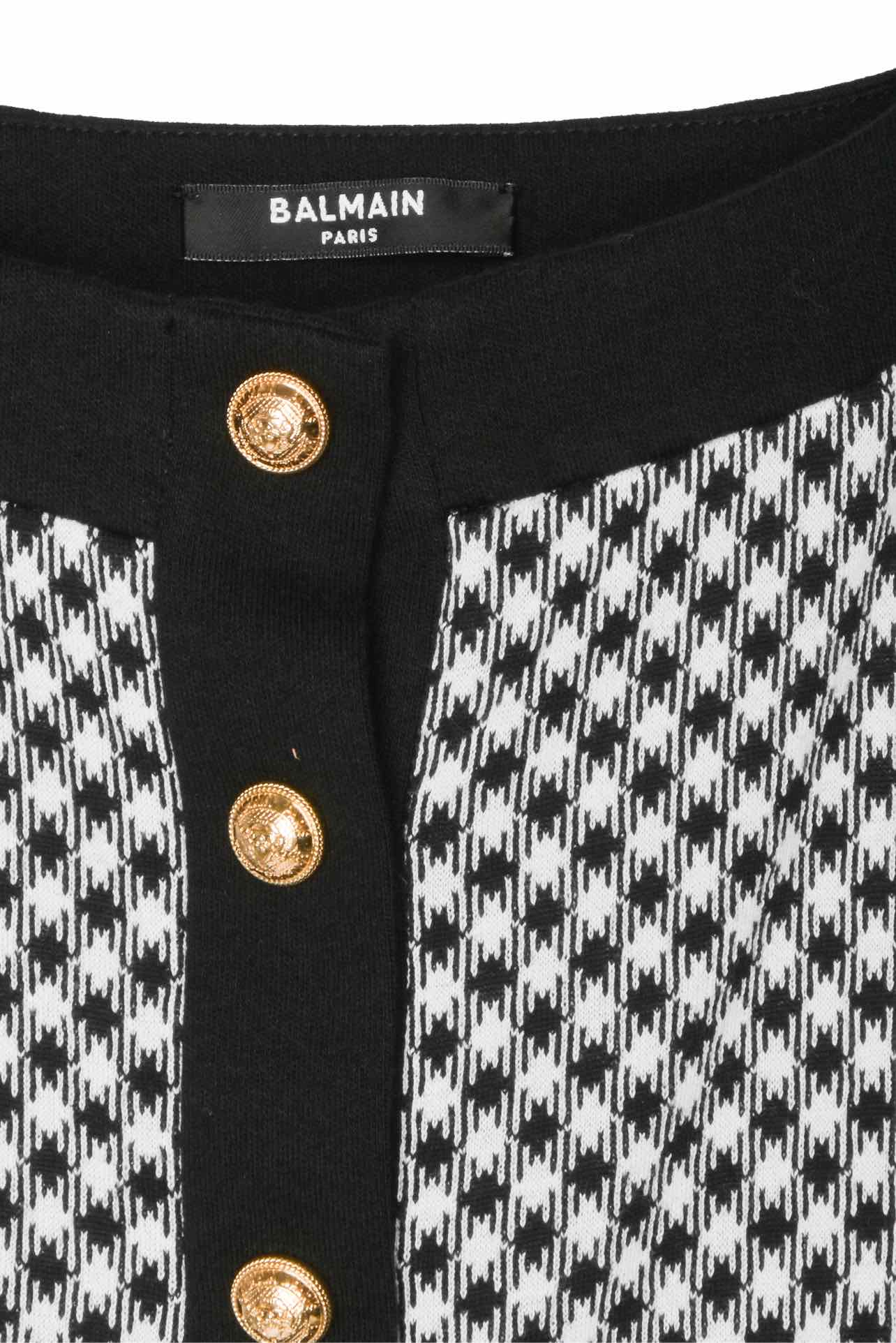 Balmain Size 38 Houndstooth Button Front Tank Top - Image 3
