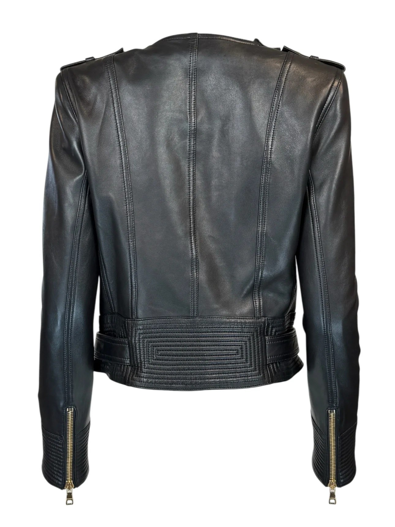 Balmain Size 38 Leather Biker Jacket - Image 2