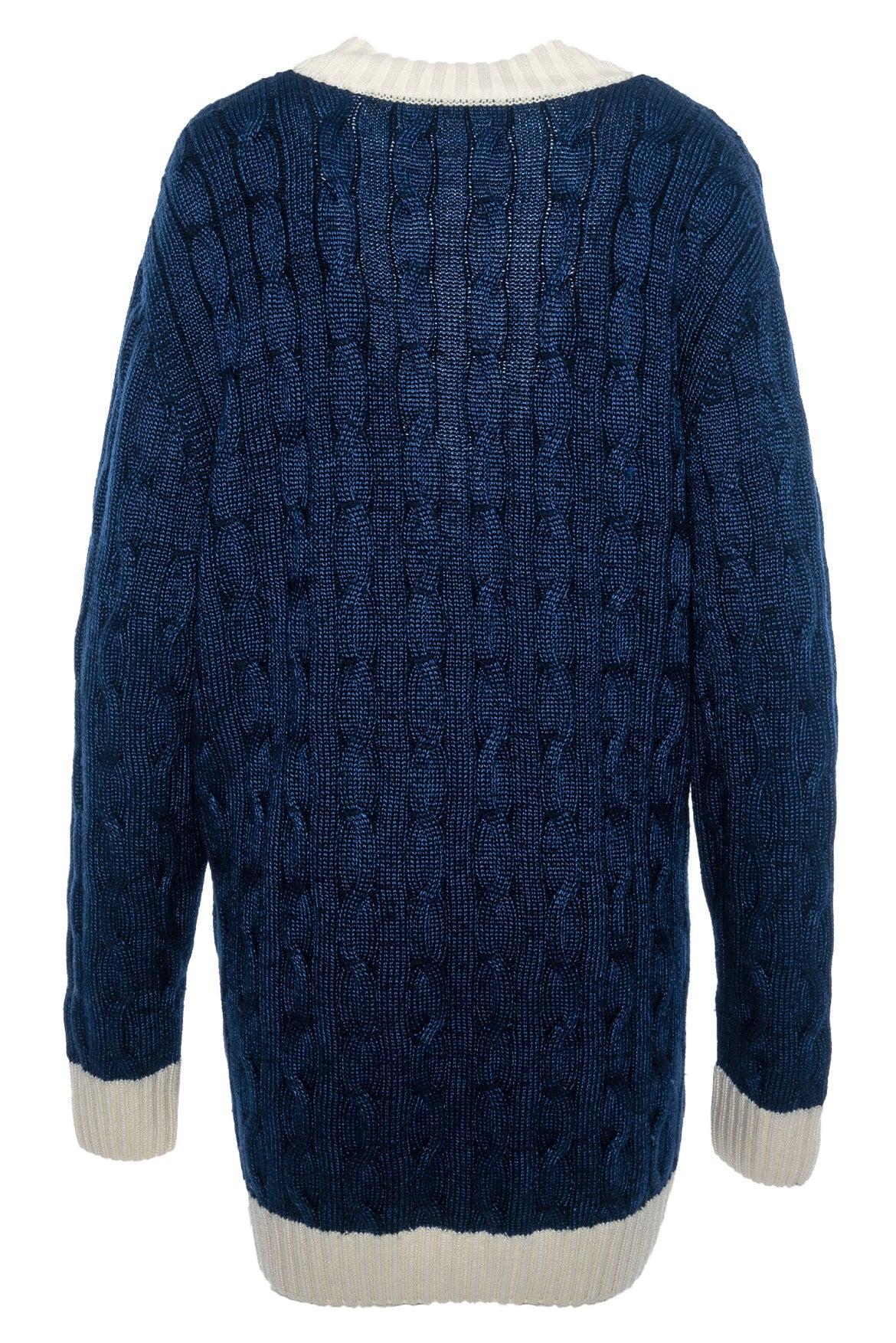 Balmain Size 40 Logo Patch Cableknit Cardigan - Image 2
