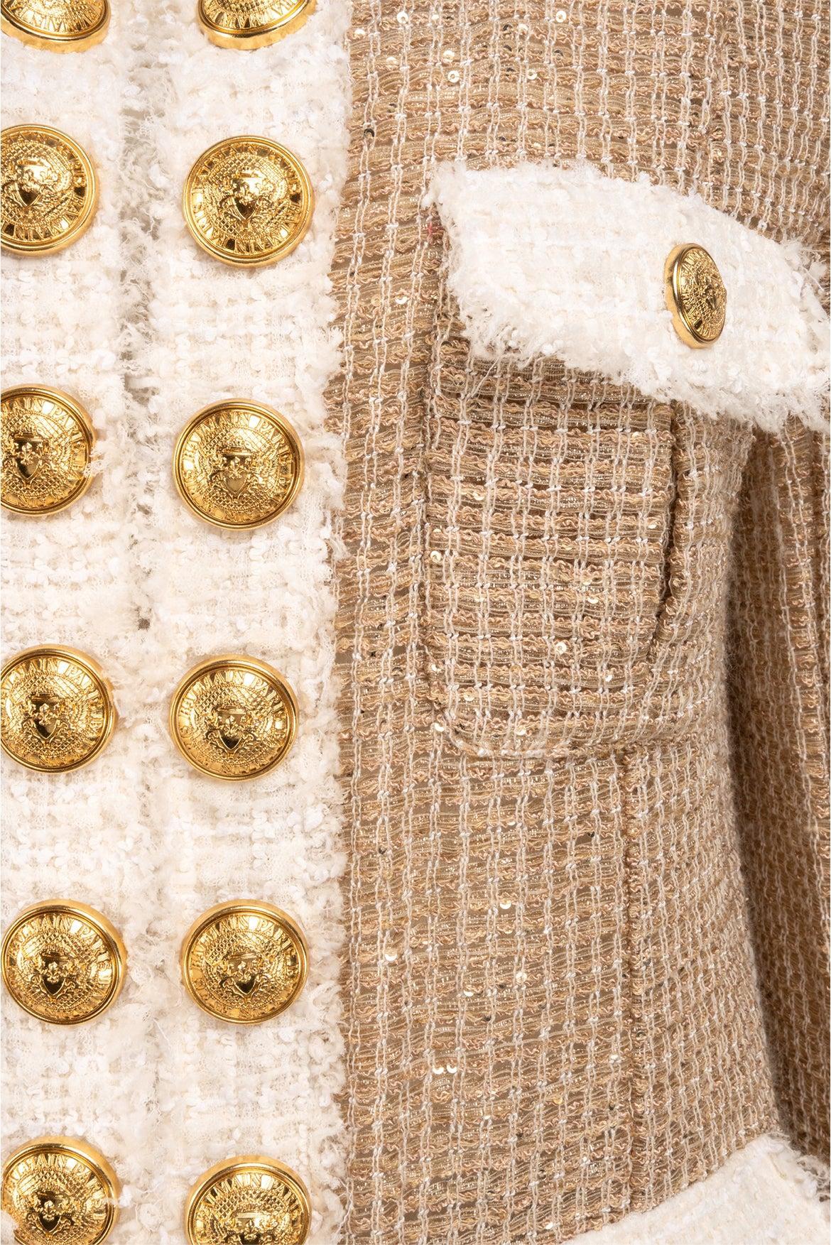 Balmain Size 44 Tweed Sequin Embellished Jacket - Image 3