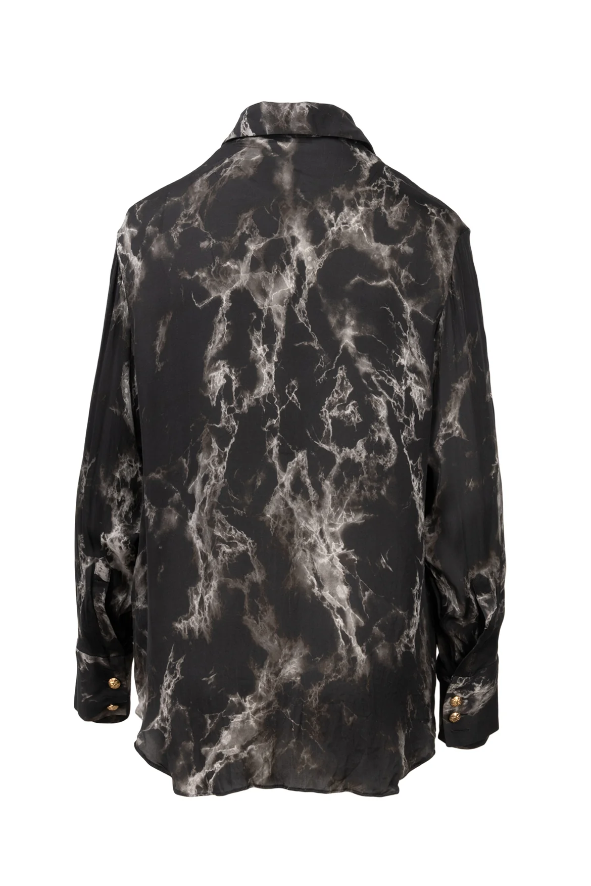 Balmain Size 6 Marble Print Silk Blouse - Image 2