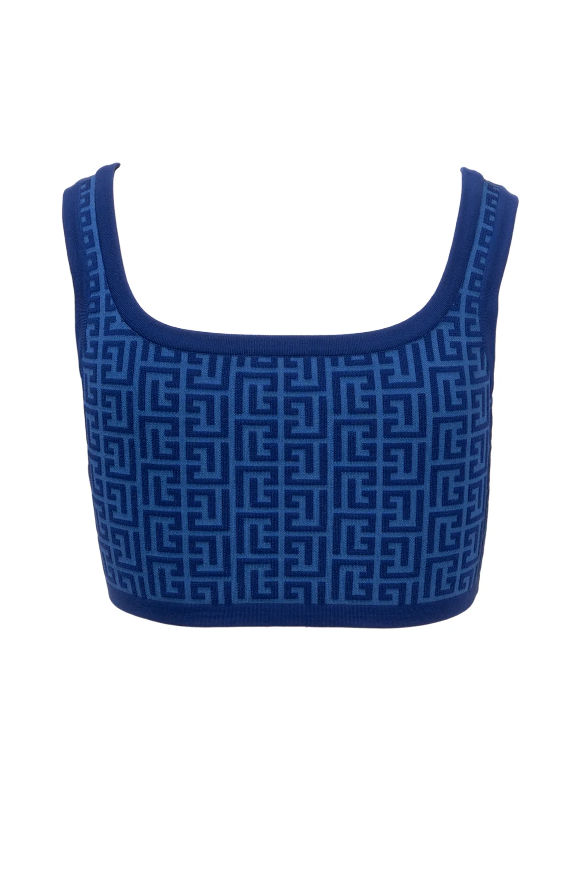 Balmain Size 6 Scoop Neck Monogram Jacquard Tank Top - Image 2