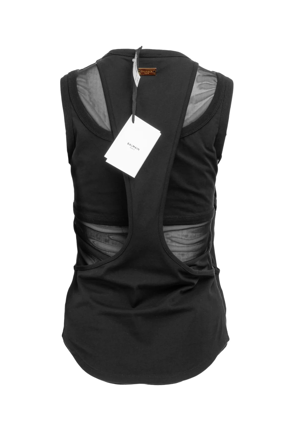 Balmain Size S Mesh Cutout Tank Top - Image 2
