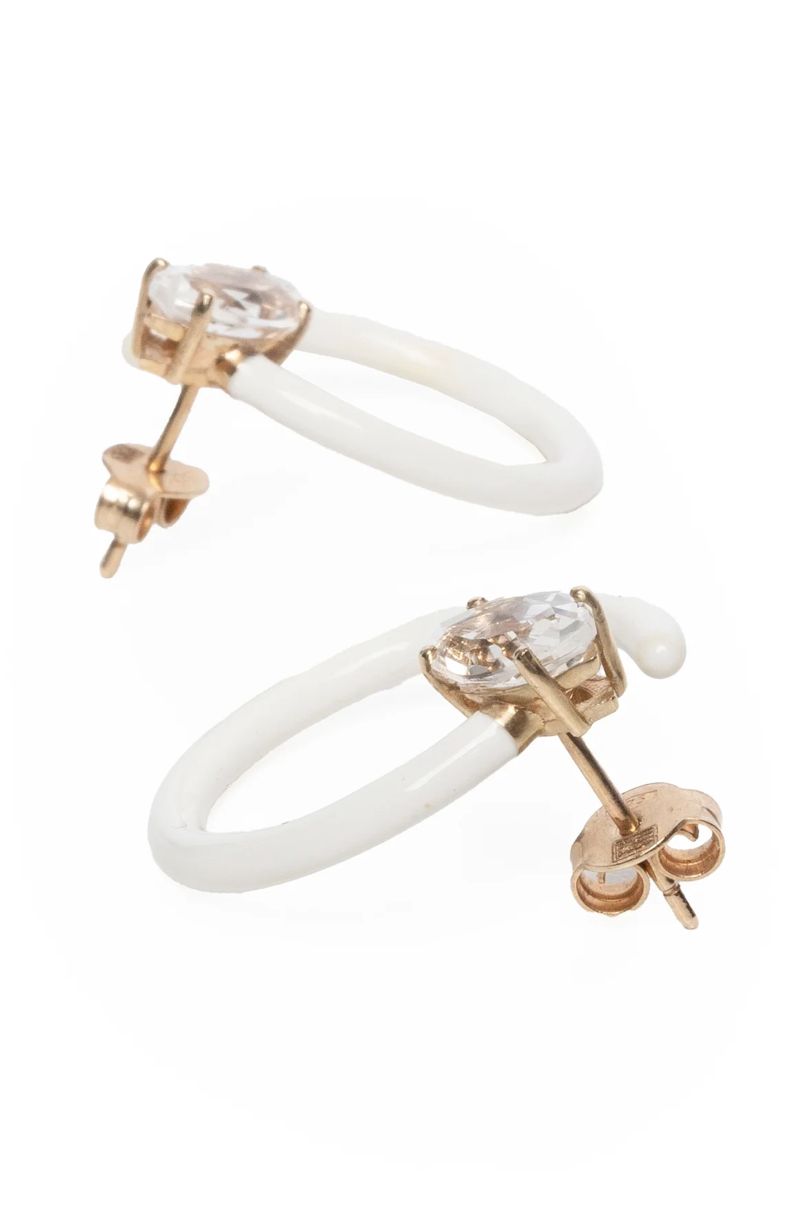 Bea Bongiasca Gold Quartz Tendril Hoop Earrings - Image 3
