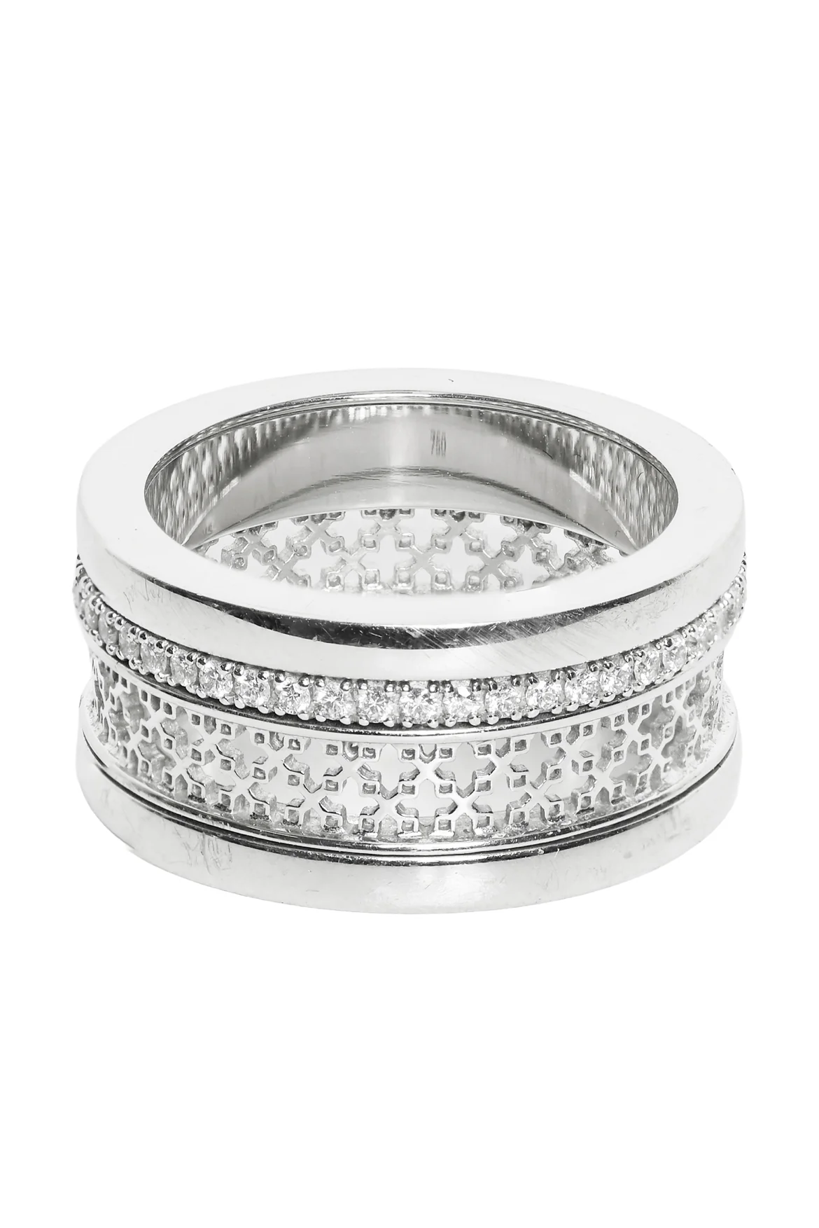 Birks Size 8 18k Diamond White Gold Dare To Dream Ring