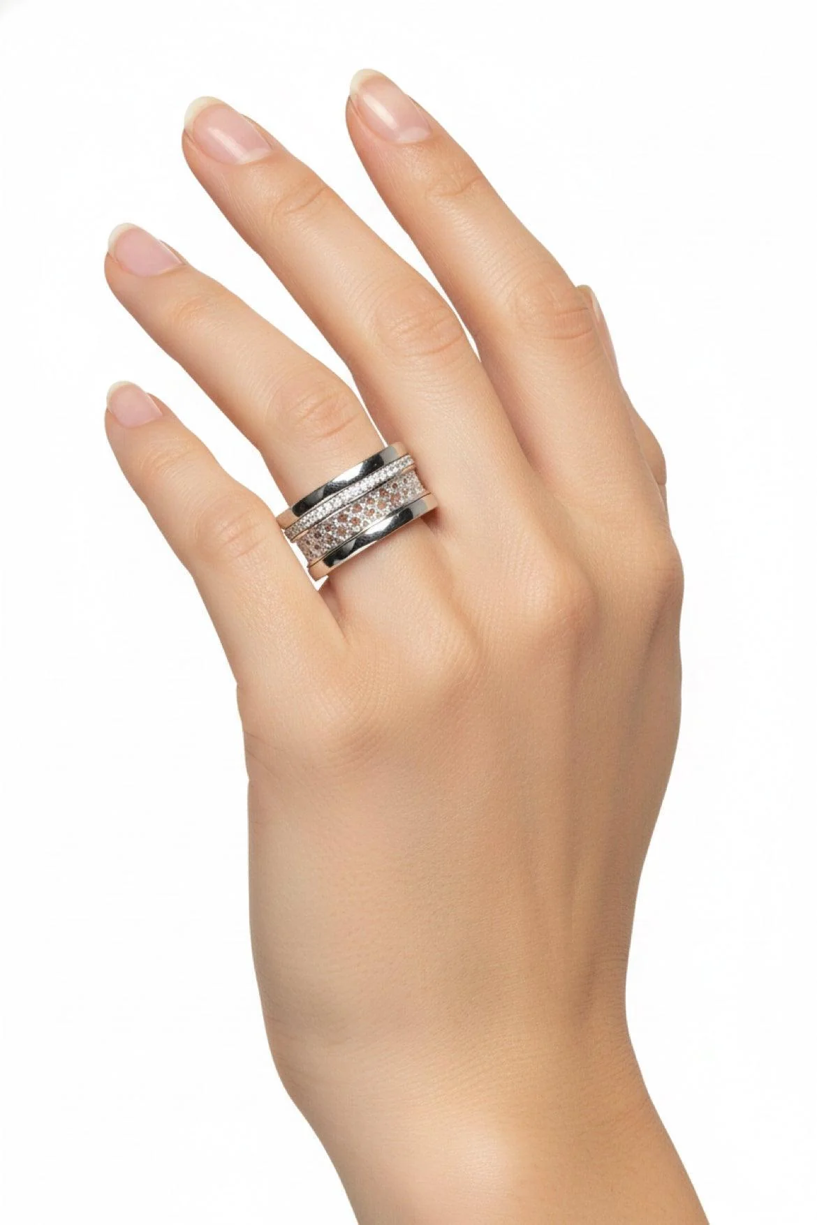 Birks Size 8 18k Diamond White Gold Dare To Dream Ring - Image 2