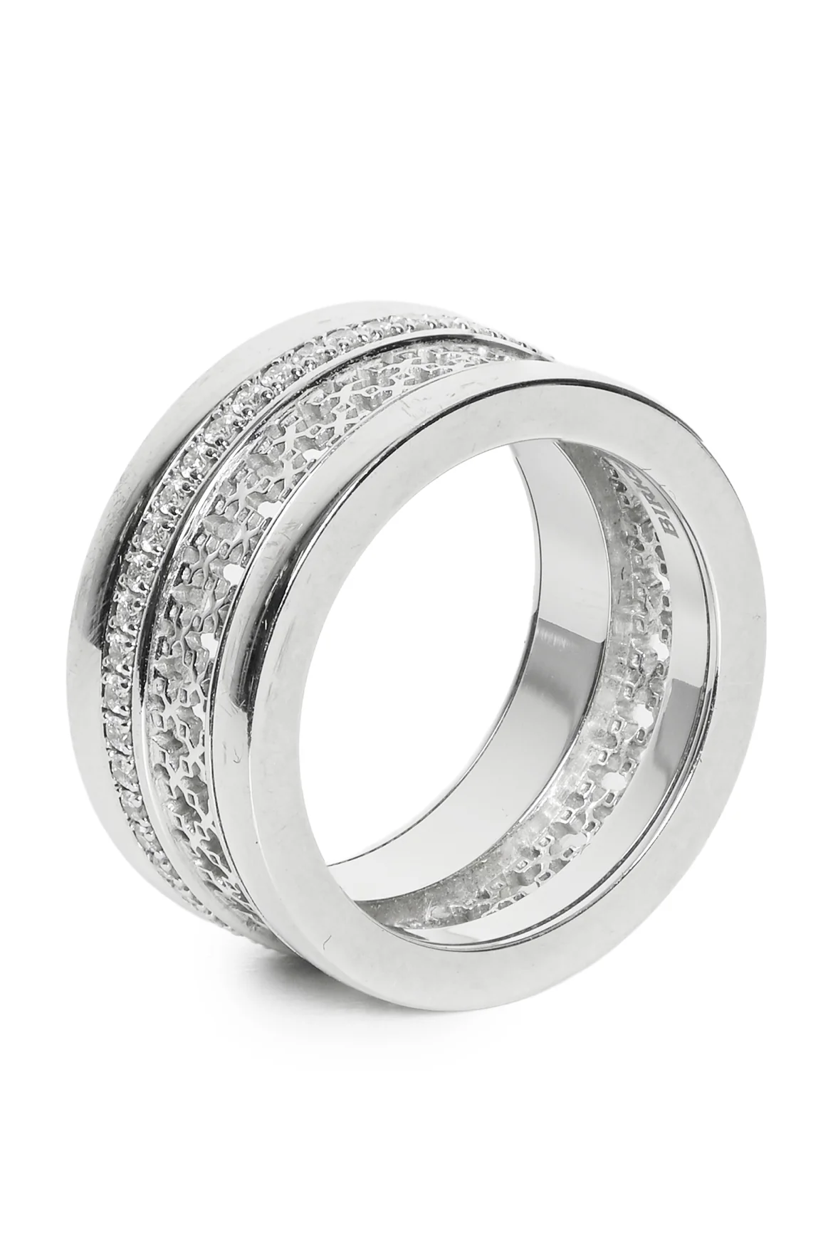 Birks Size 8 18k Diamond White Gold Dare To Dream Ring - Image 3